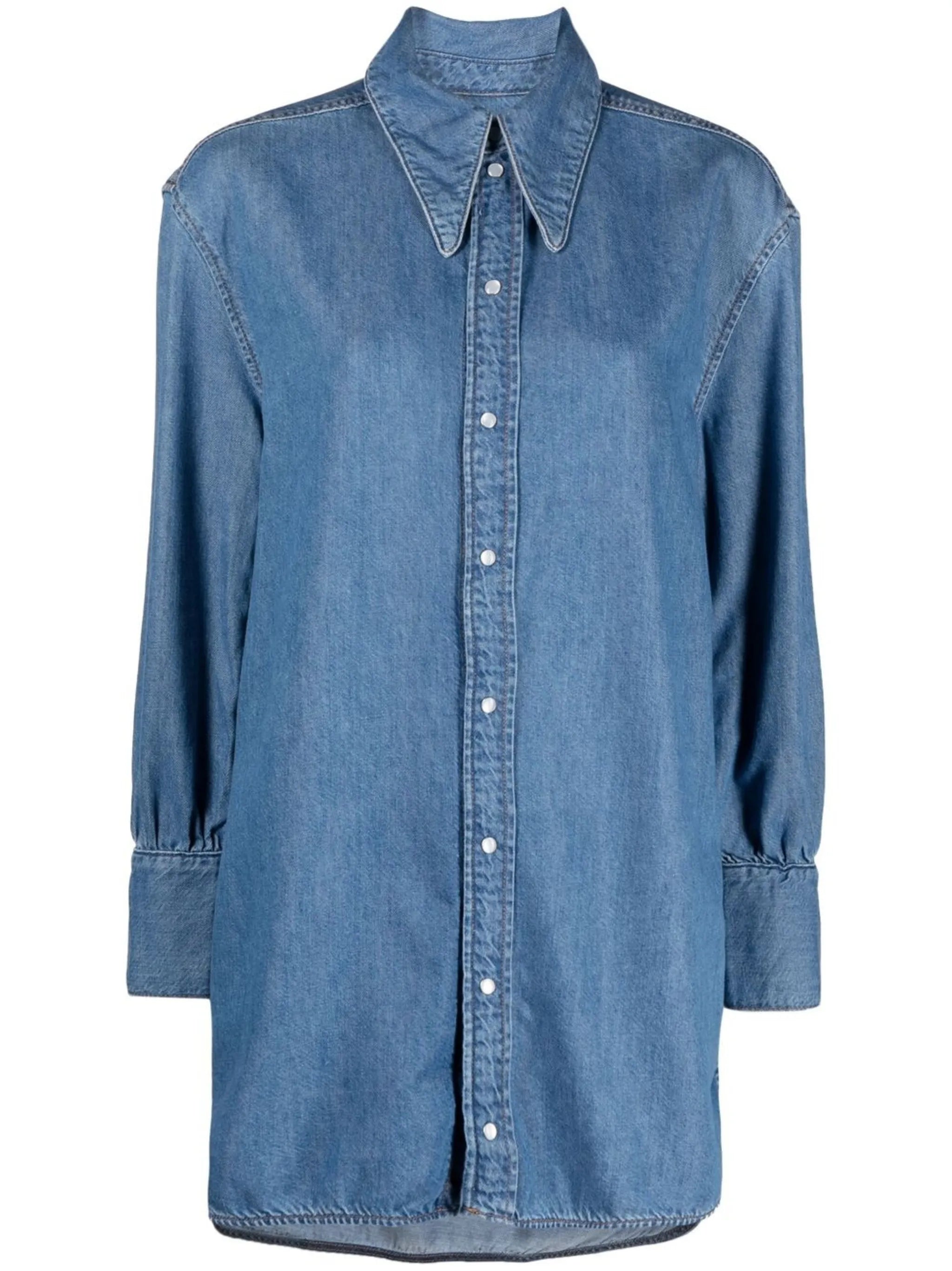 cut-out denim shirt
