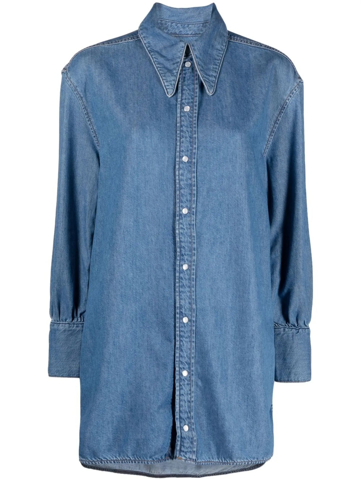 cut-out denim shirt