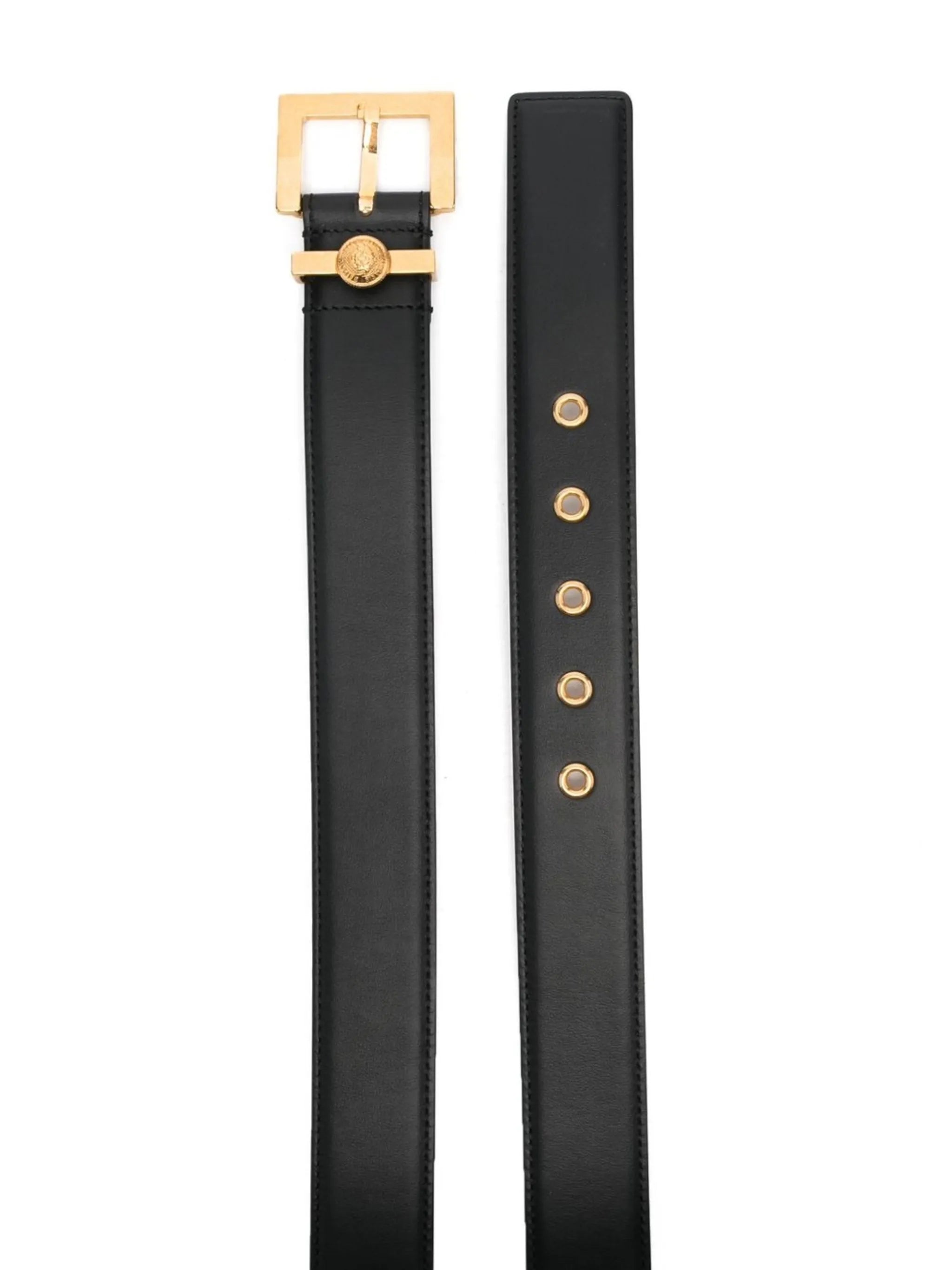 logo-embossed buckle belt