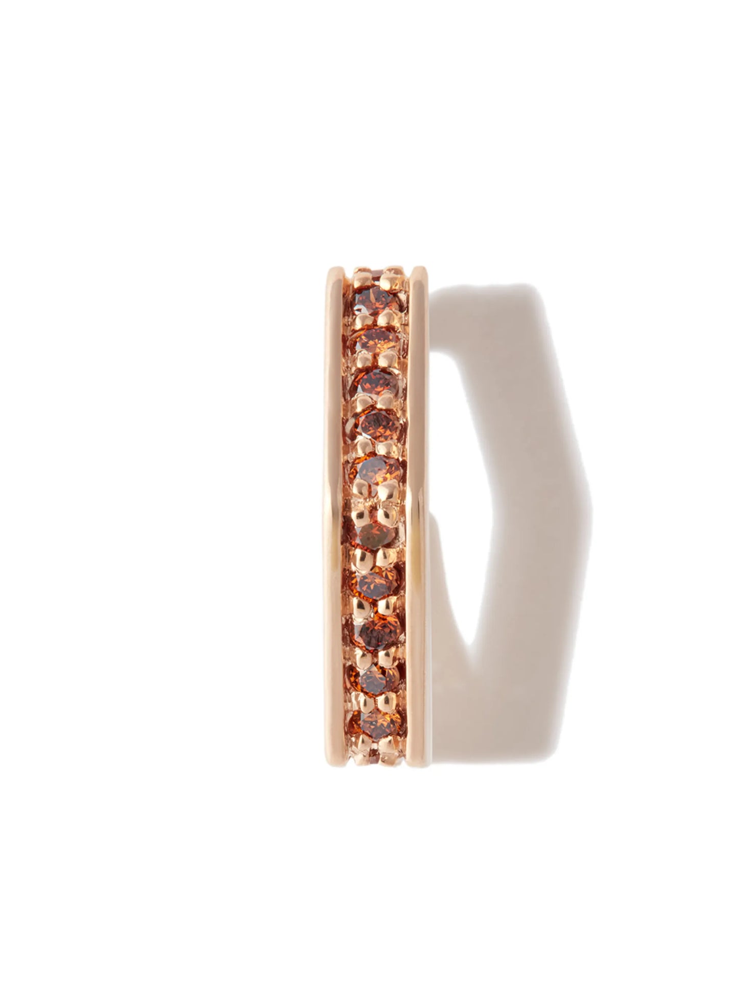 18kt rose gold Fortis diamond hoop earring