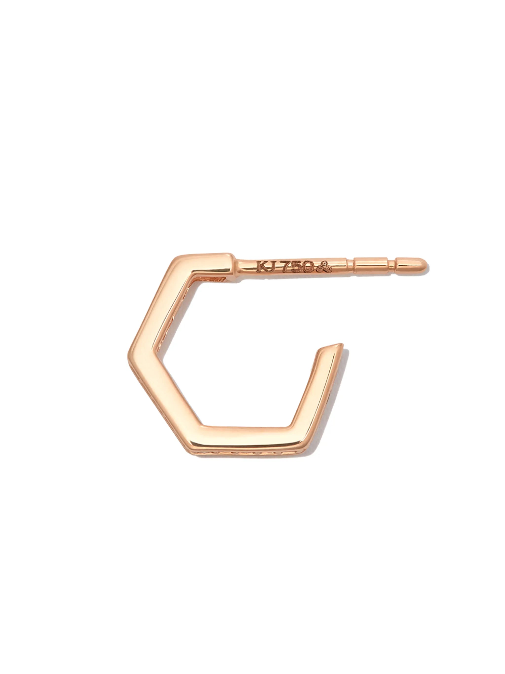 18kt rose gold Fortis diamond hoop earring