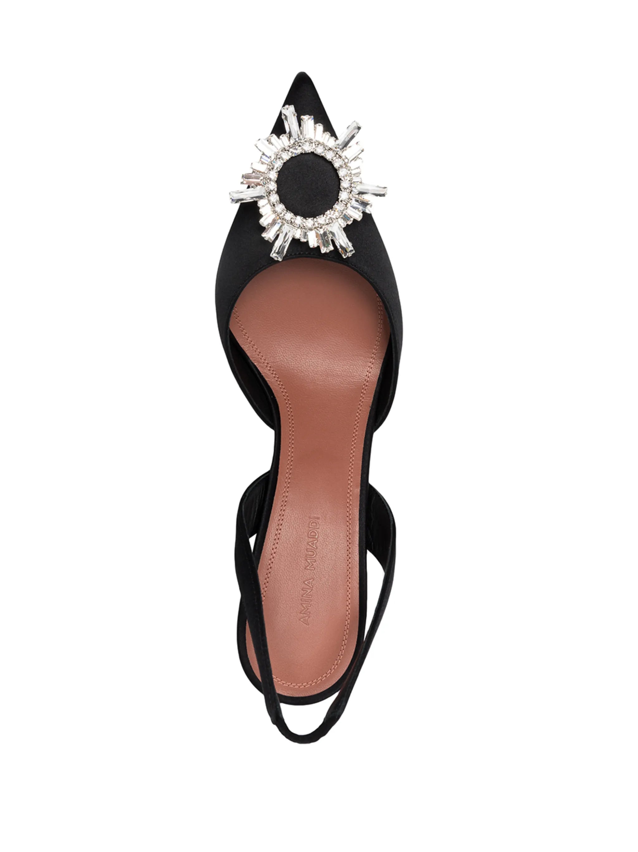 95mm Begum crystal-buckle slingback pumps
