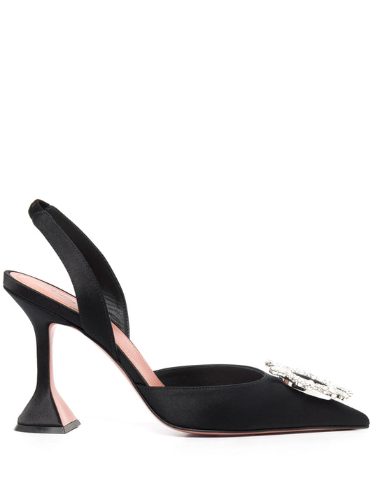 95mm Begum crystal-buckle slingback pumps