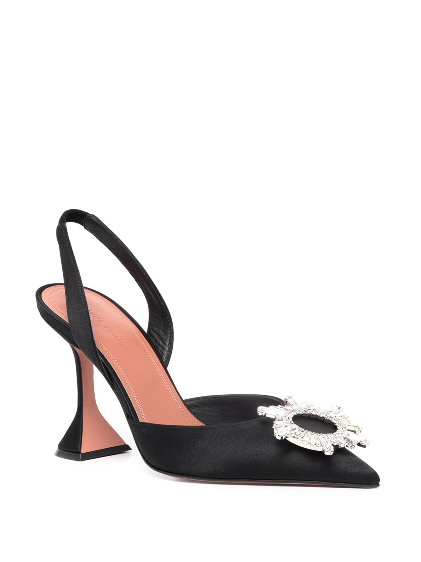 95mm Begum crystal-buckle slingback pumps