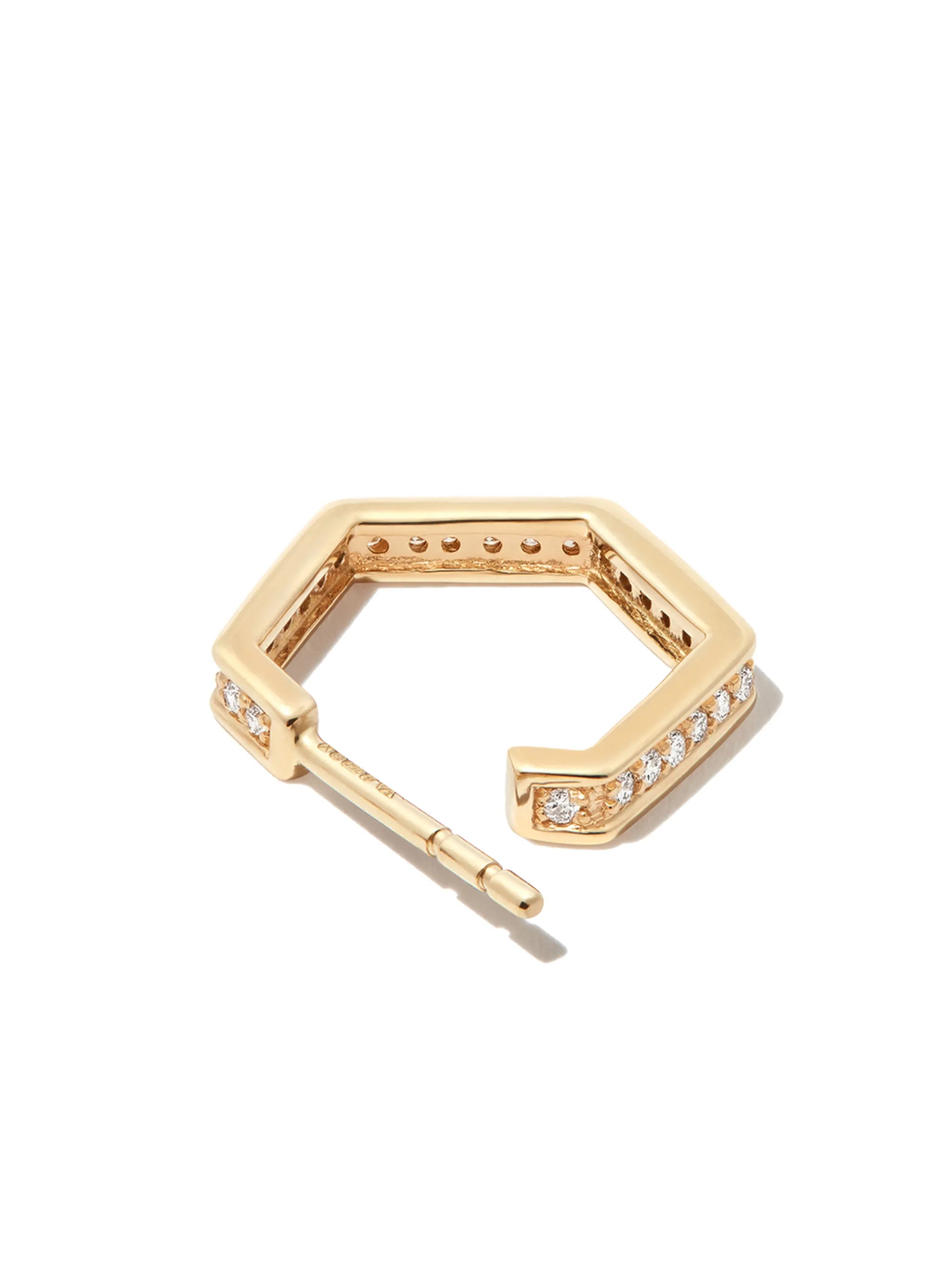 18kt yellow gold Fortis diamond hoop earring