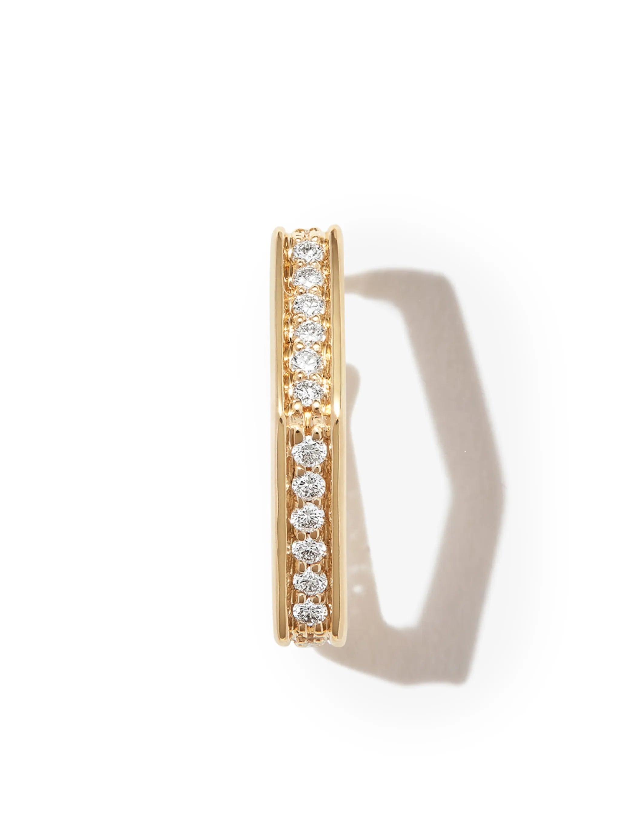 18kt yellow gold Fortis diamond hoop earring
