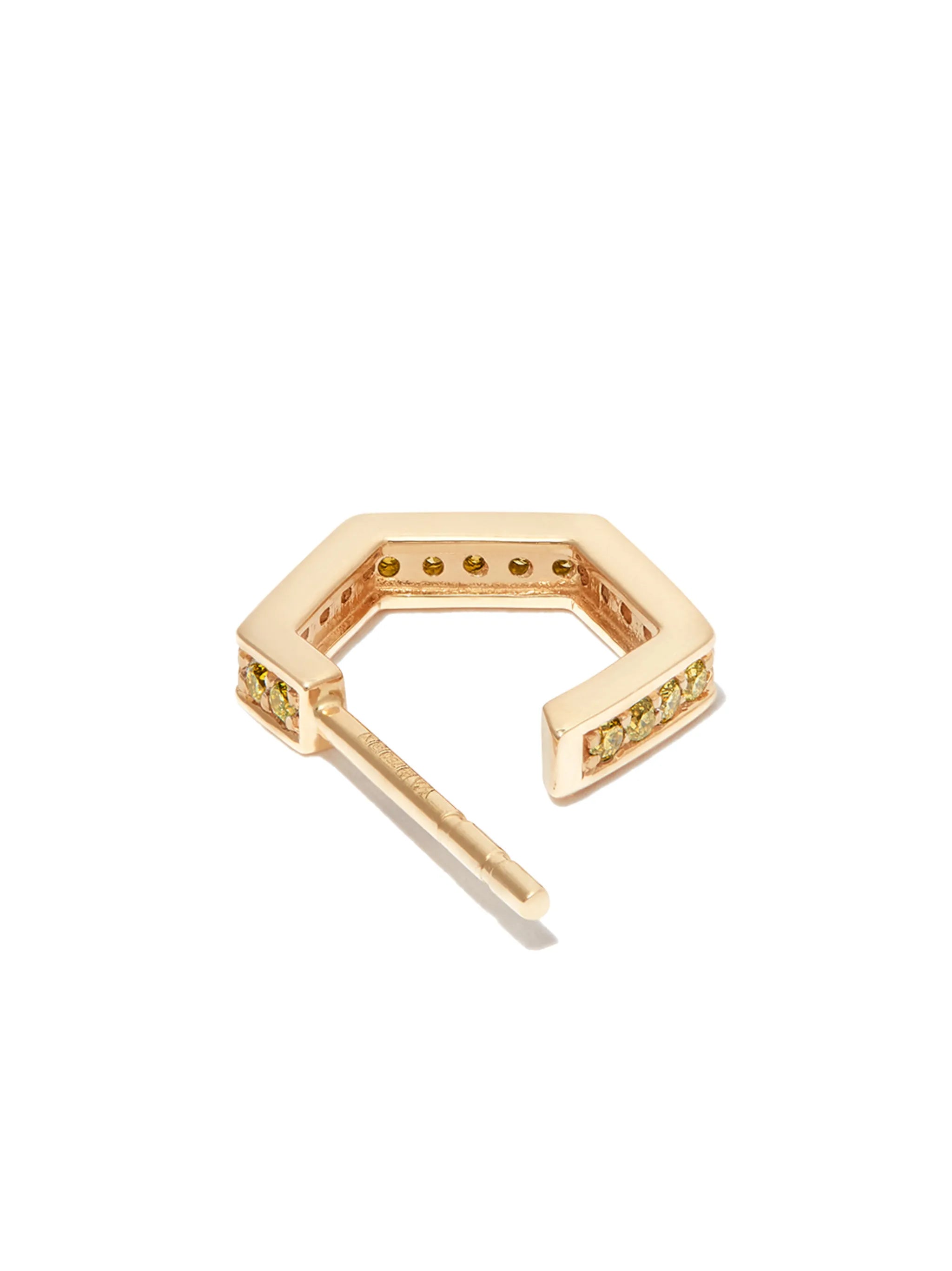 18kt yellow gold Fortis diamond hoop earring