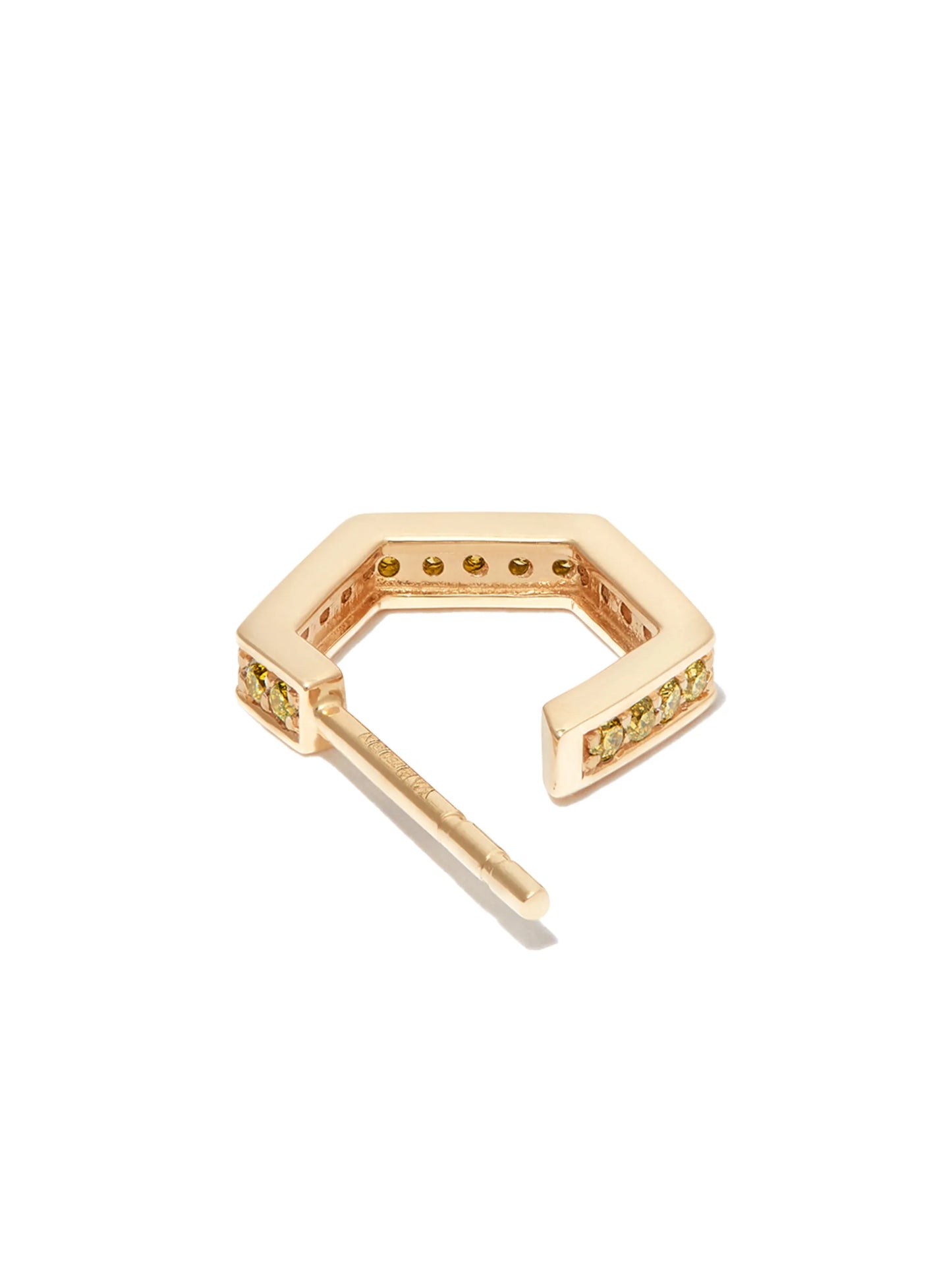 18kt yellow gold Fortis diamond hoop earring