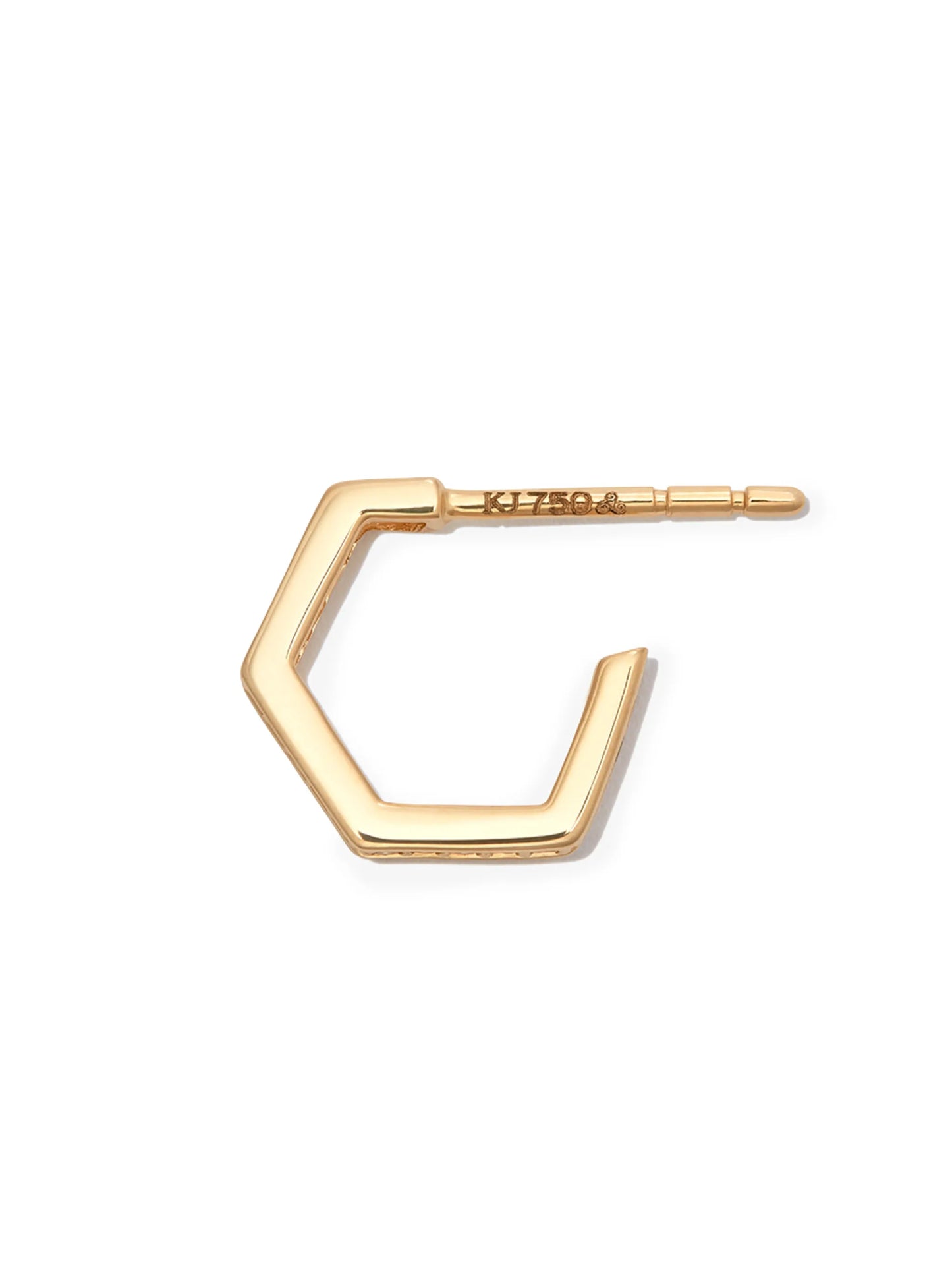 18kt yellow gold Fortis diamond hoop earring