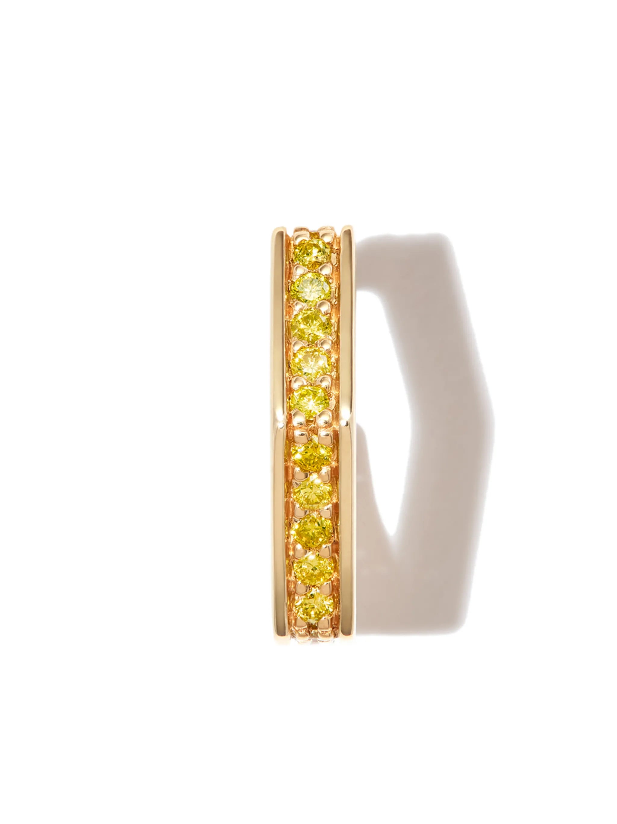 18kt yellow gold Fortis diamond hoop earring