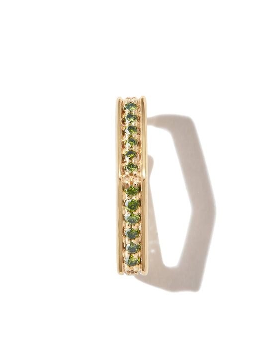 18kt yellow gold Fortis diamond hoop earring
