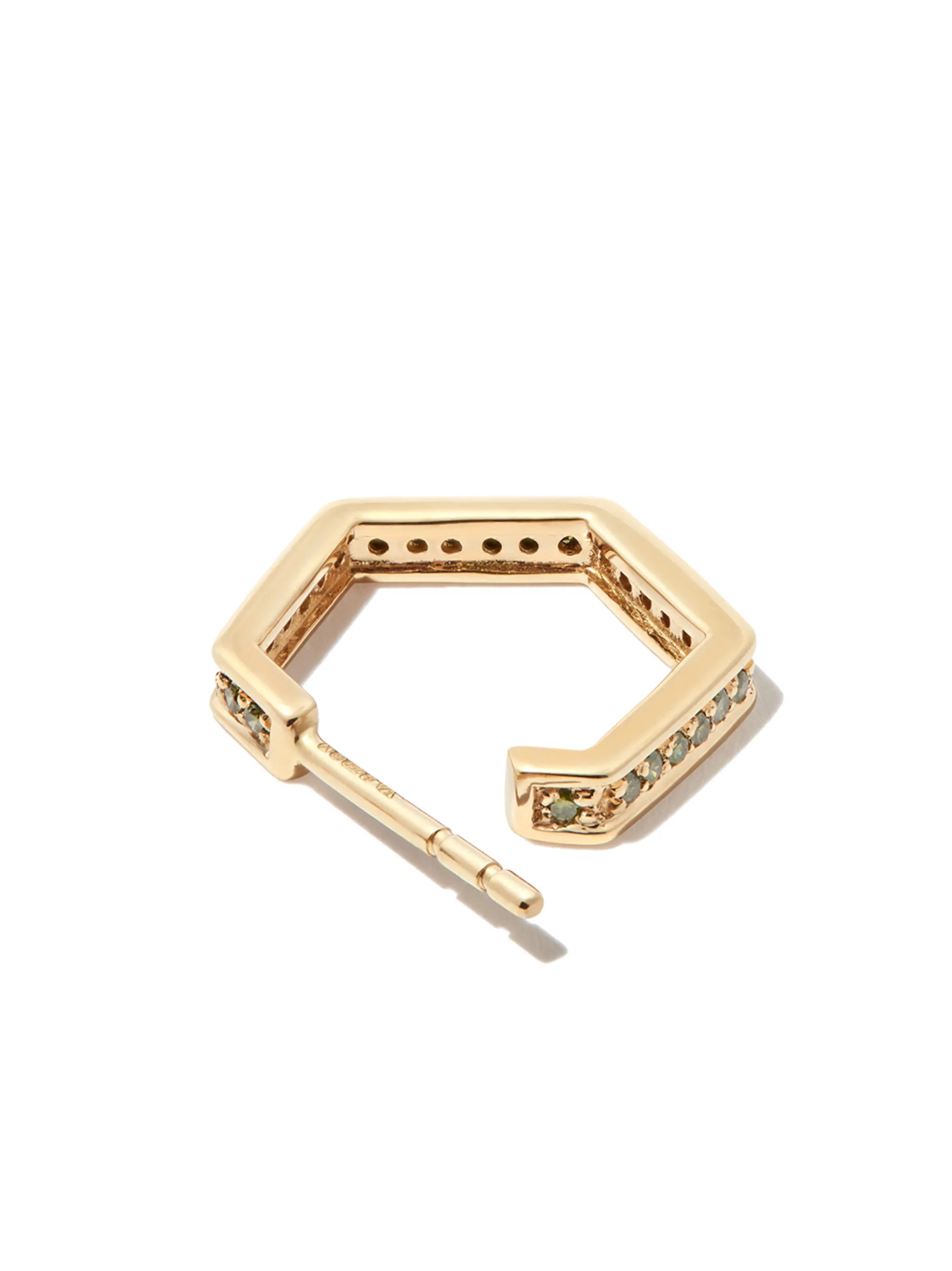 18kt yellow gold Fortis diamond hoop earring