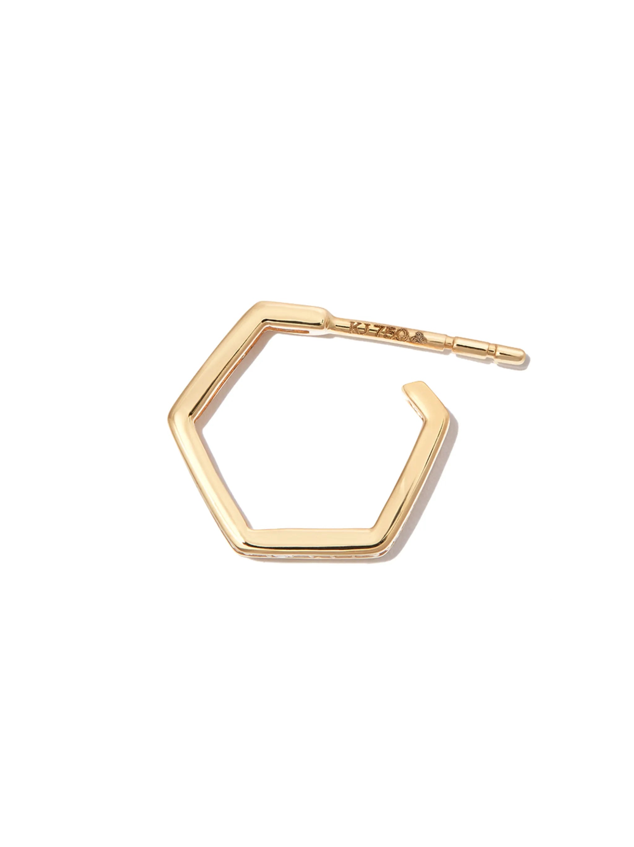 18kt yellow gold Fortis diamond hoop earring