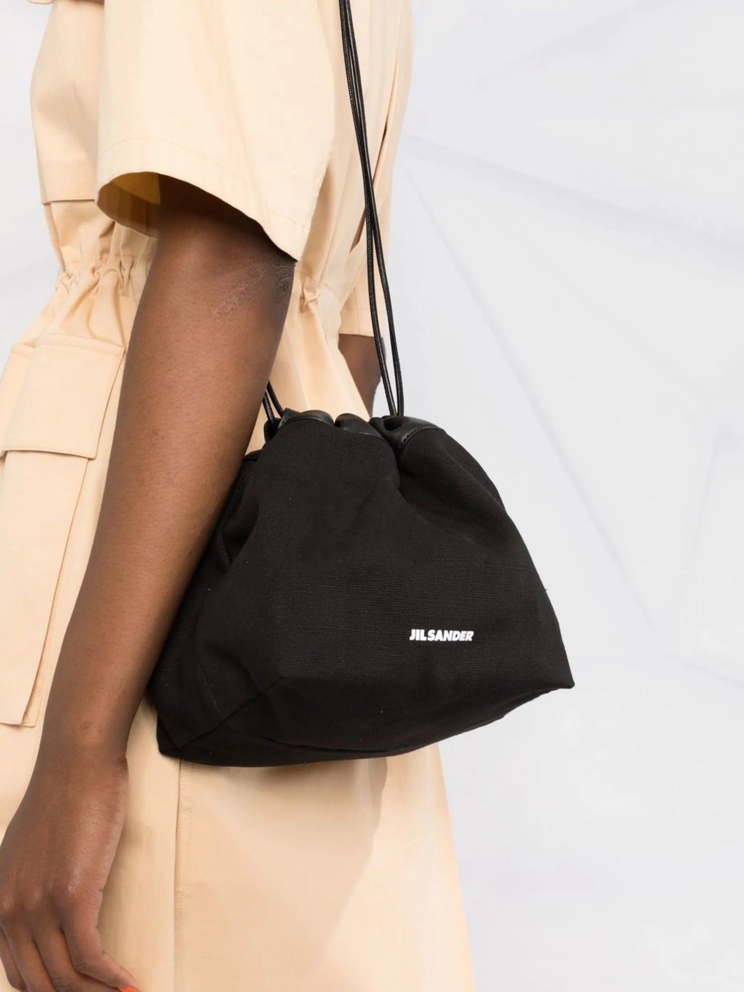 logo drawstring shoulder bag