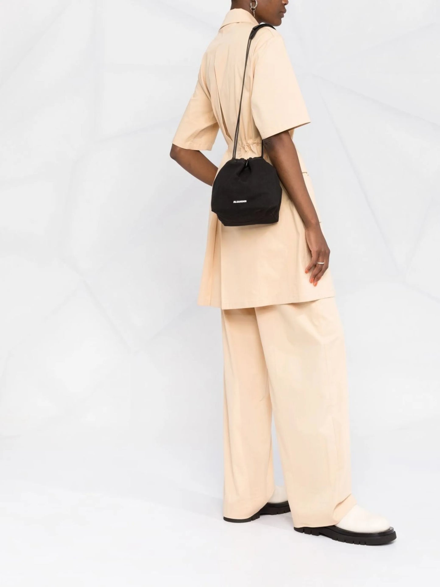 logo drawstring shoulder bag