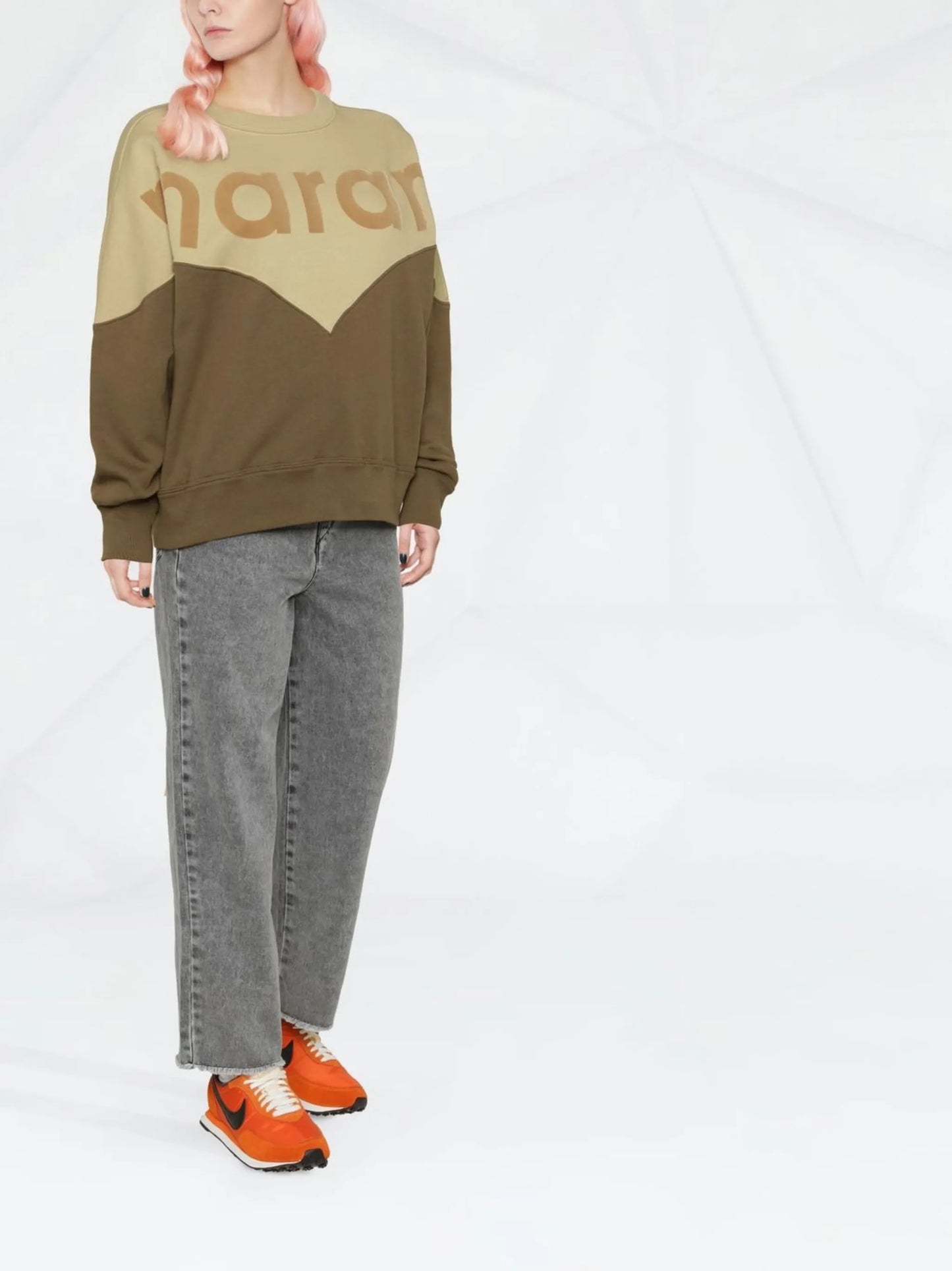 logo-print two-tone sweatshirt