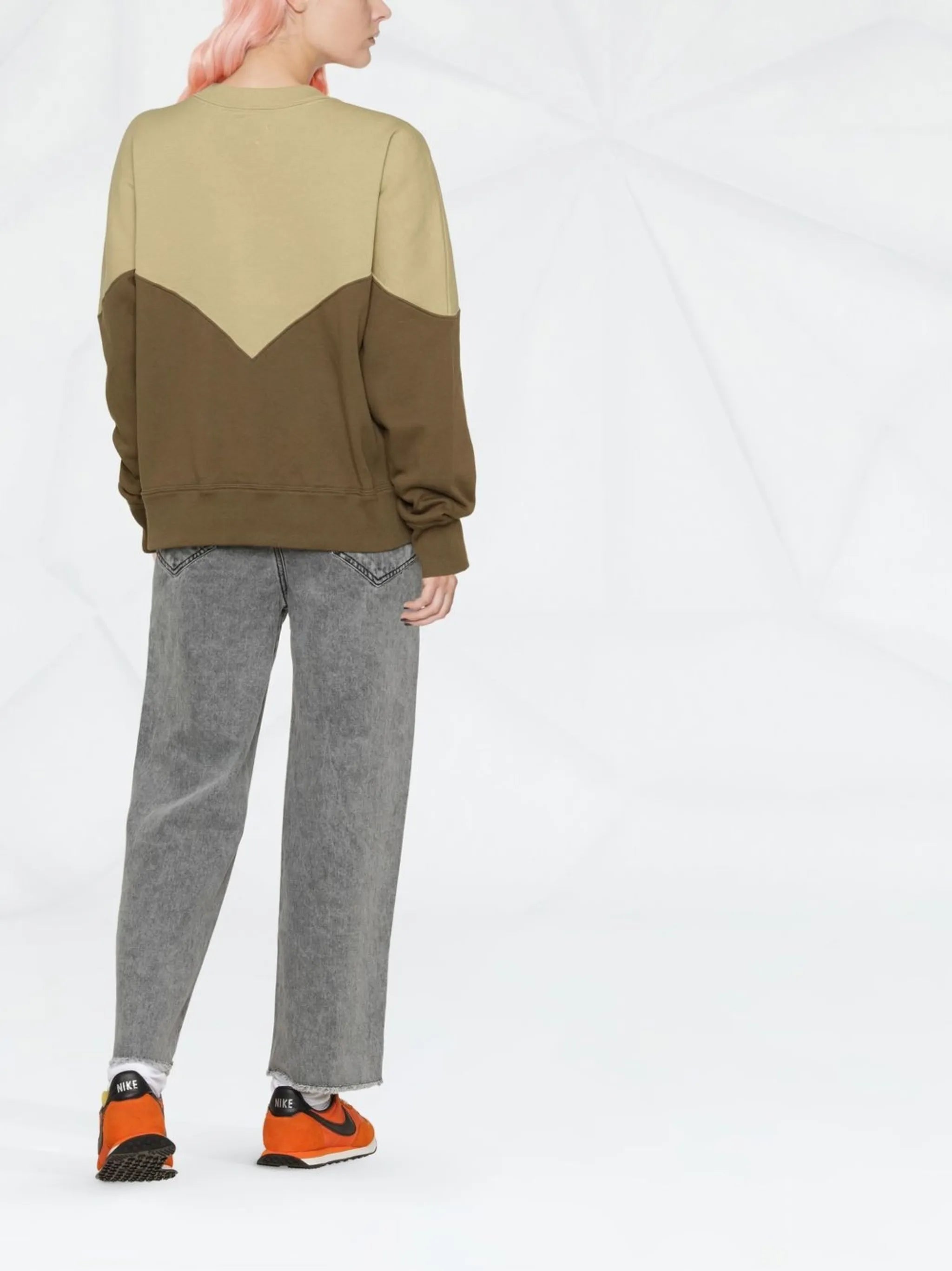 logo-print two-tone sweatshirt