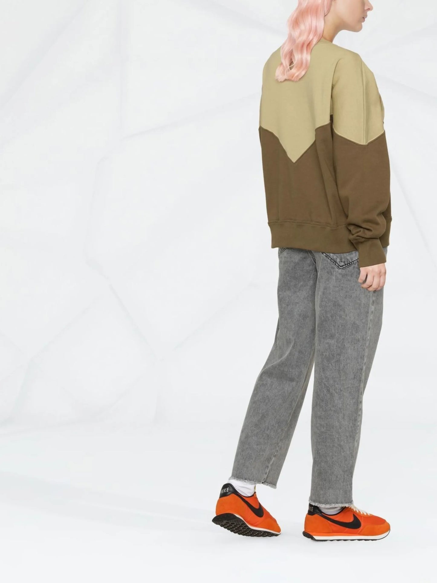 logo-print two-tone sweatshirt
