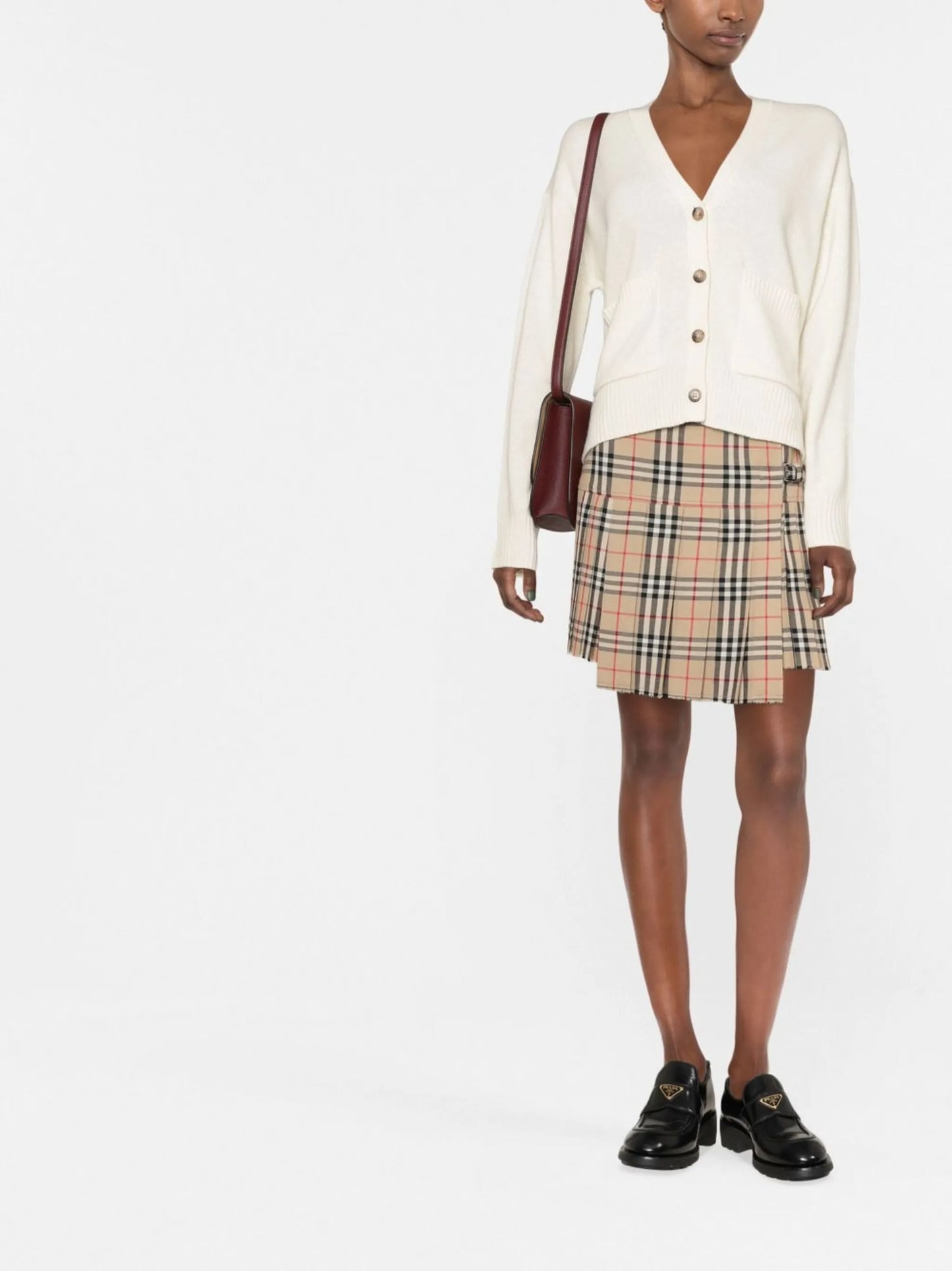 V-neck button-up cardigan