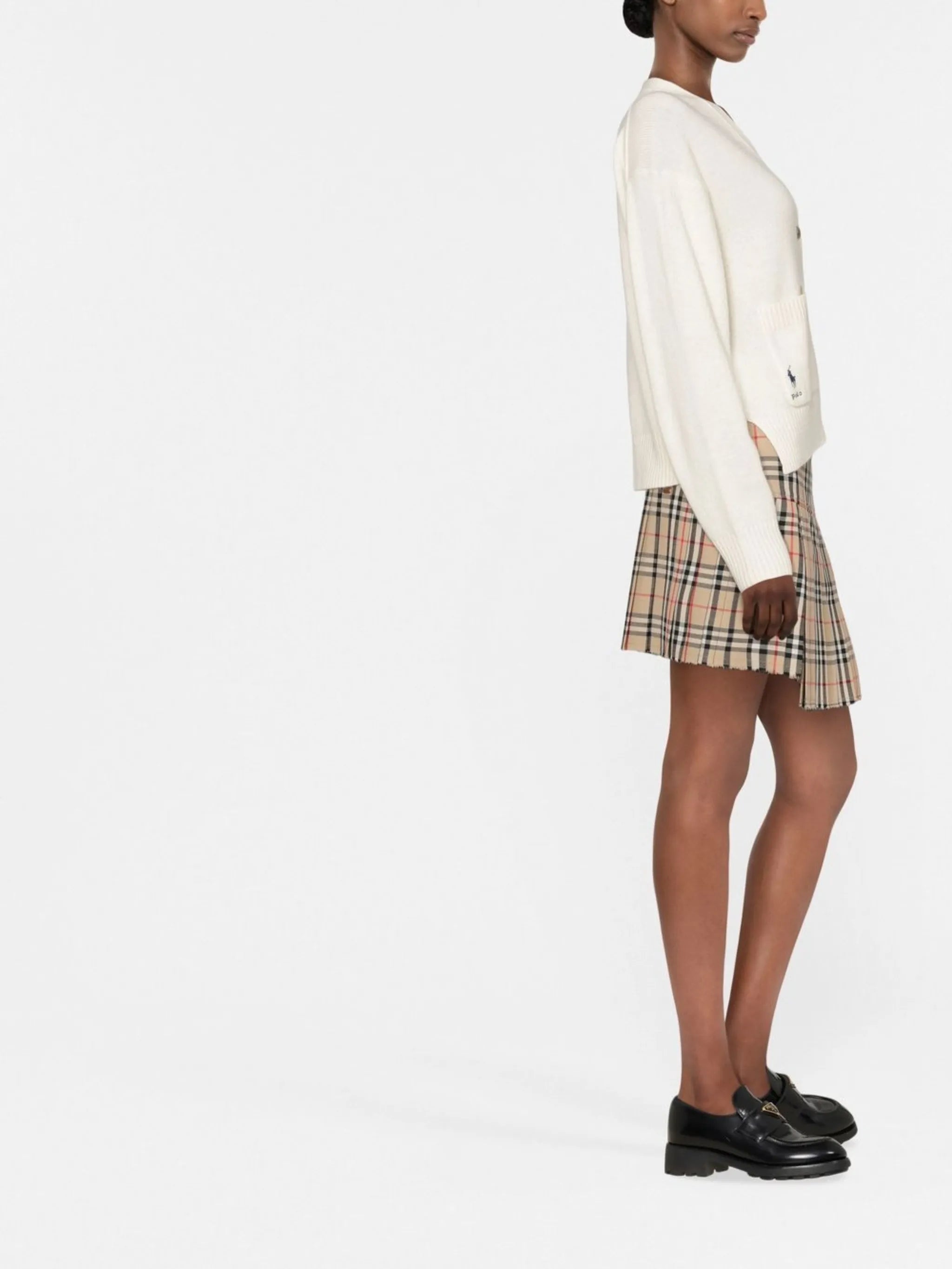 V-neck button-up cardigan