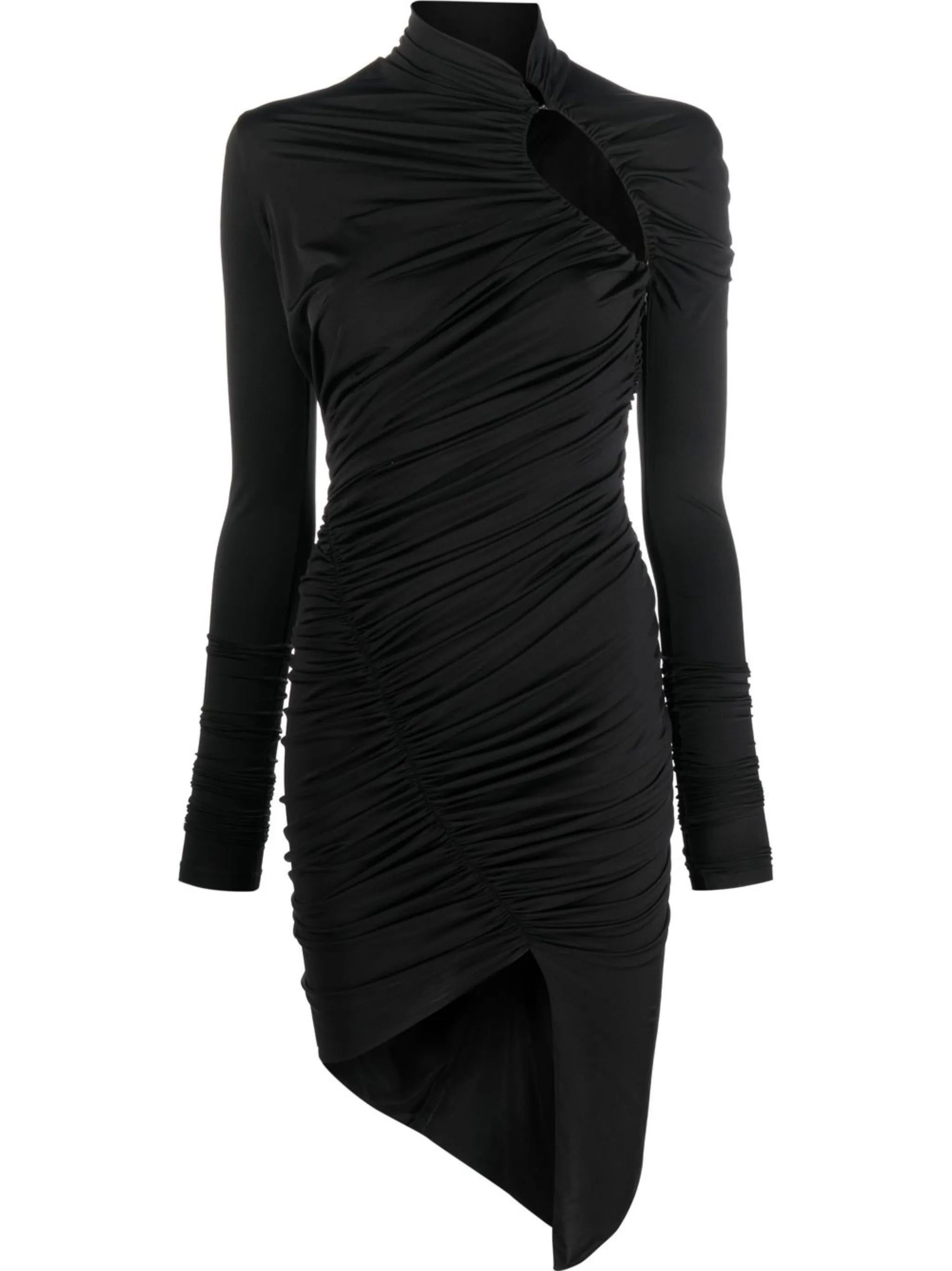 ruched cut-out mini dress