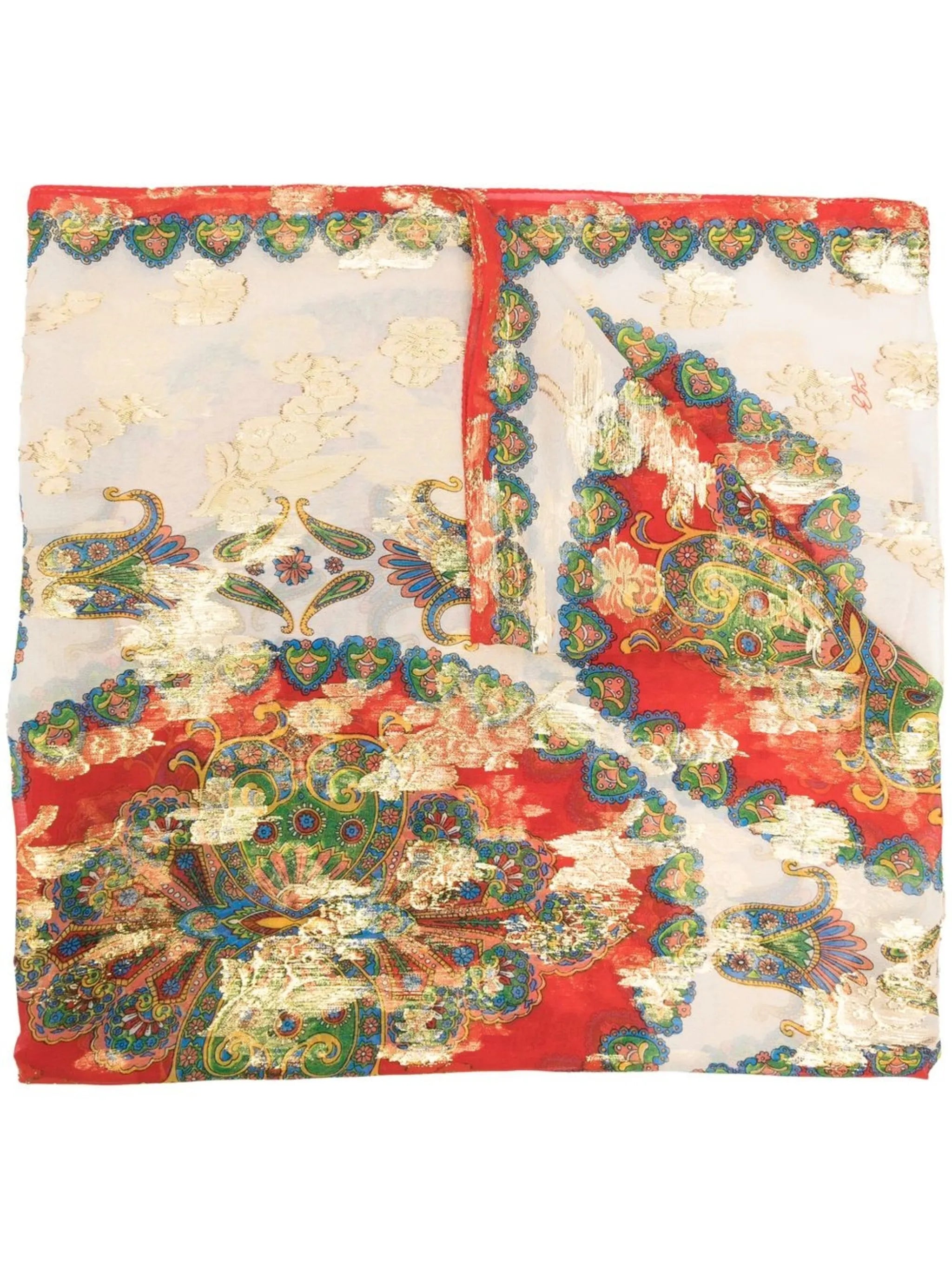 paisley-print silk scarf