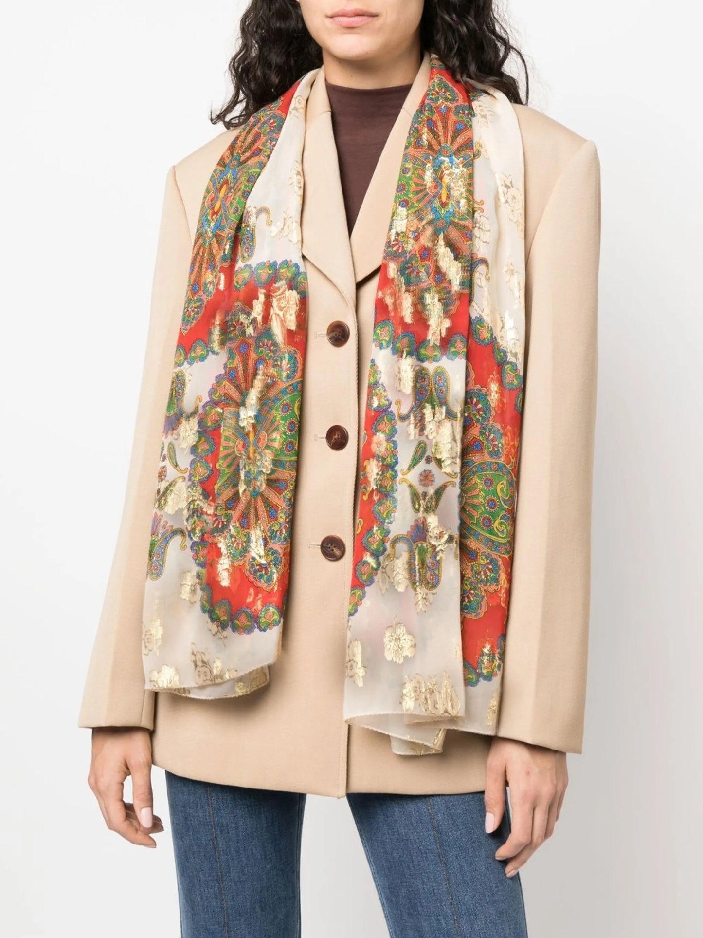 paisley-print silk scarf