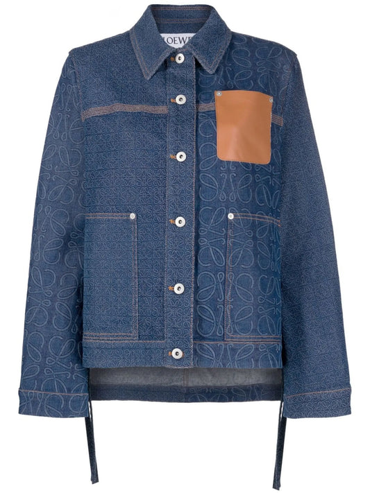Anagram jacquard denim jacket