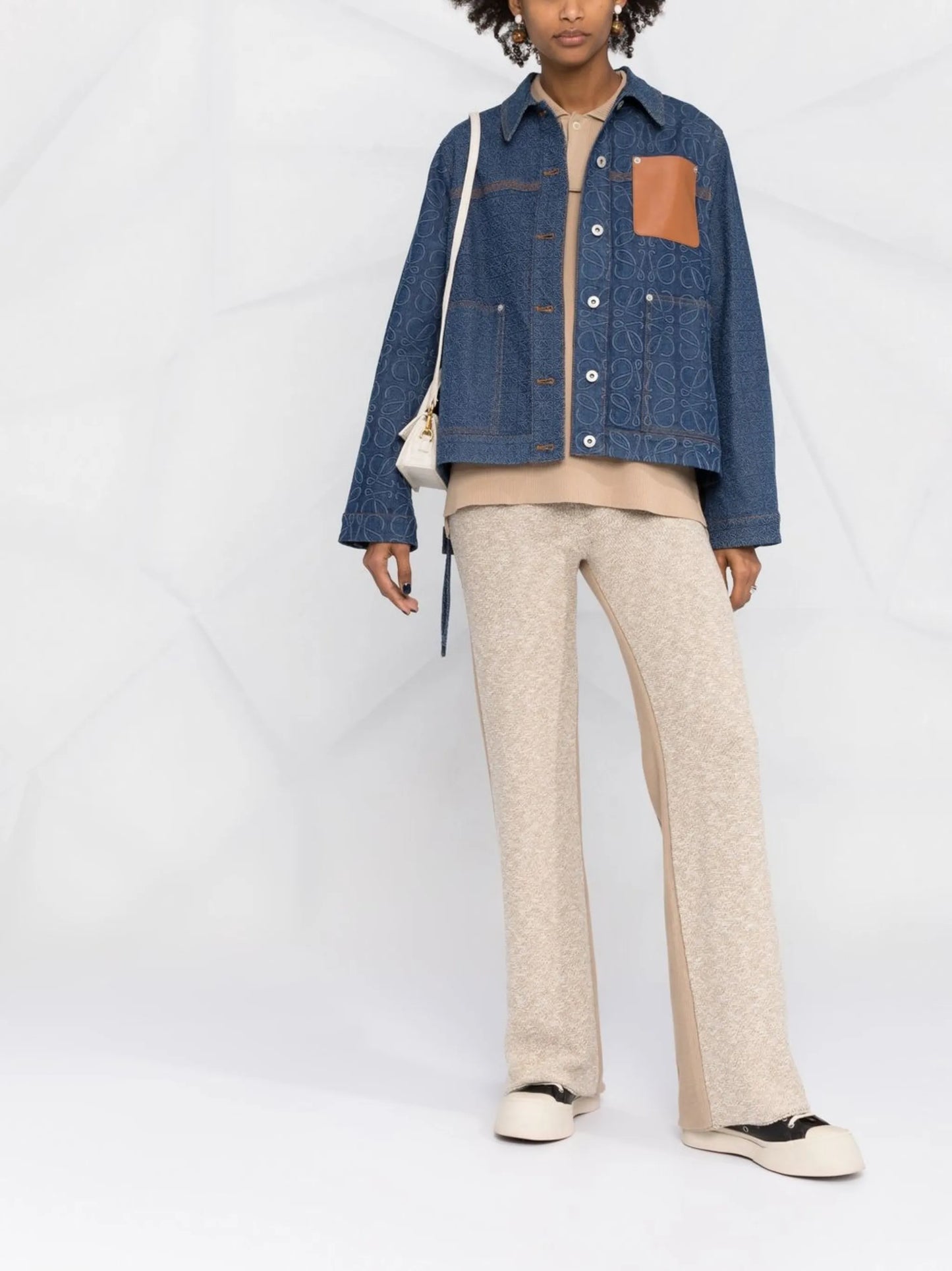 Anagram jacquard denim jacket
