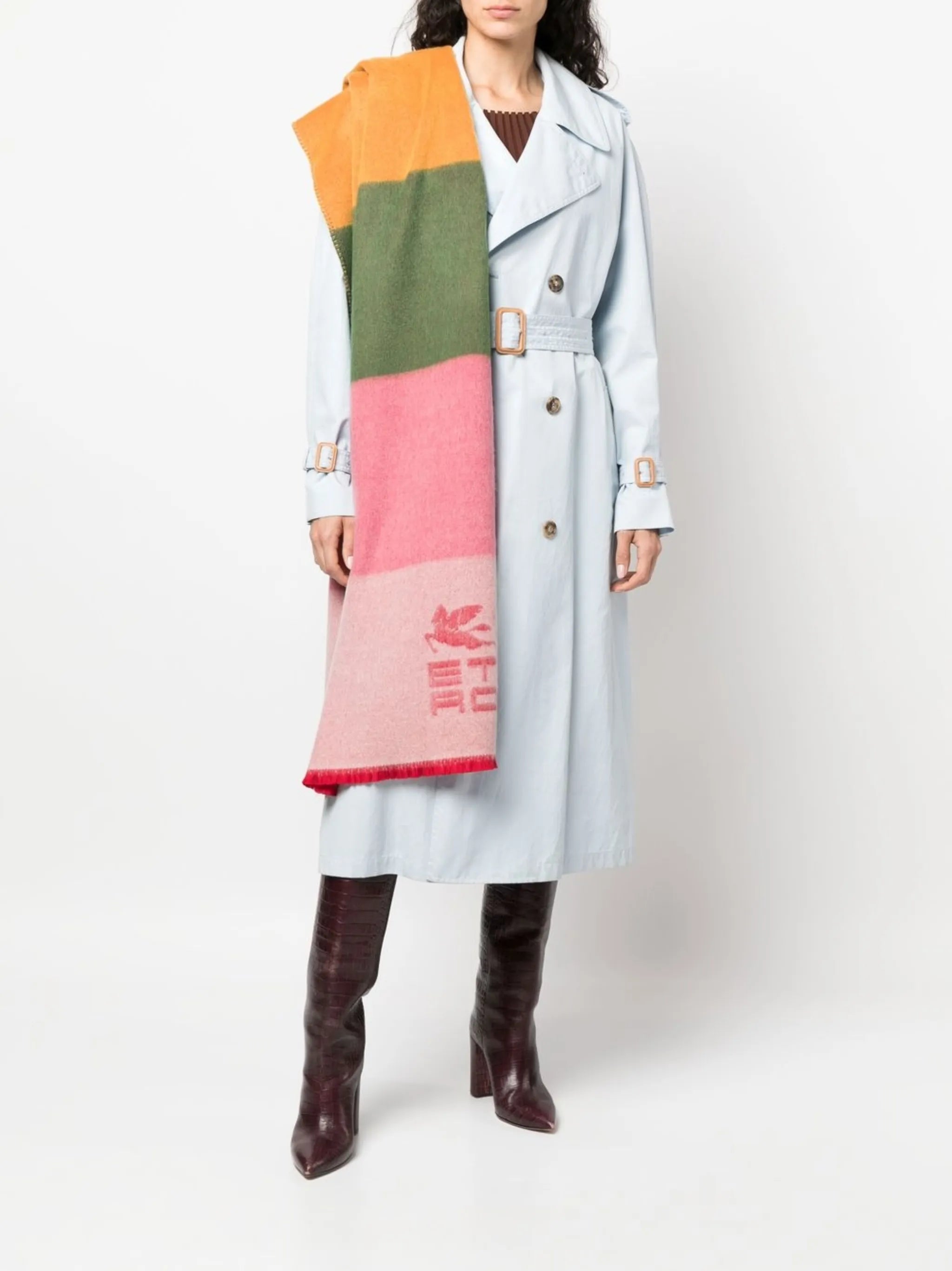 Jacquard striped scarf
