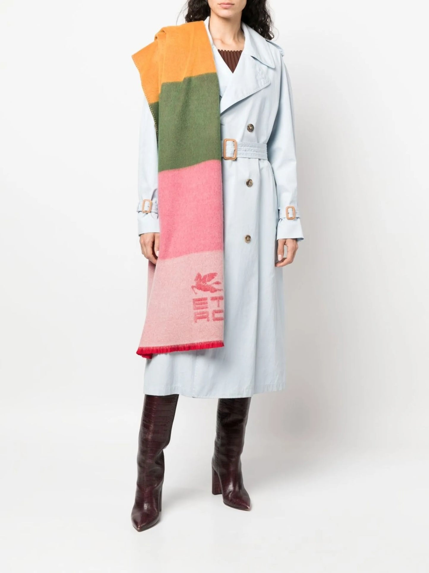 Jacquard striped scarf