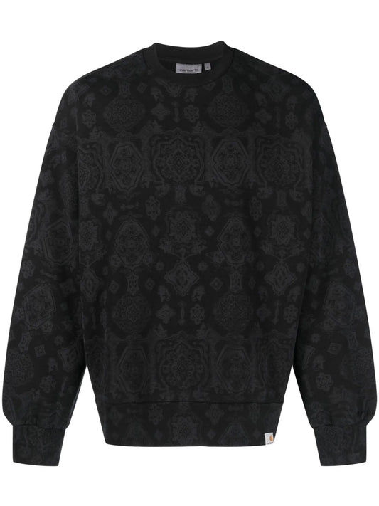 baroque-print cotton sweatshirt