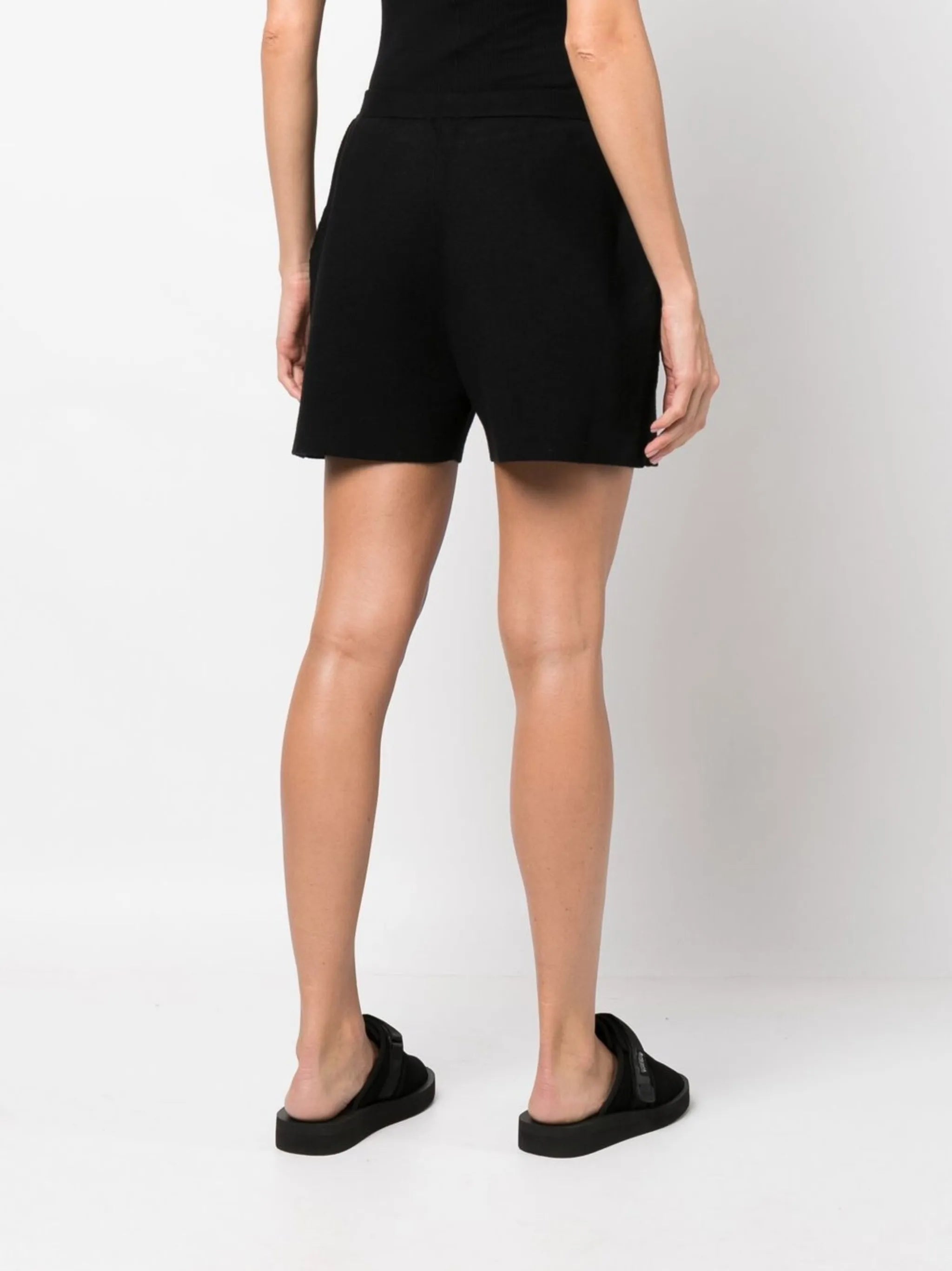 high-waist knit shorts