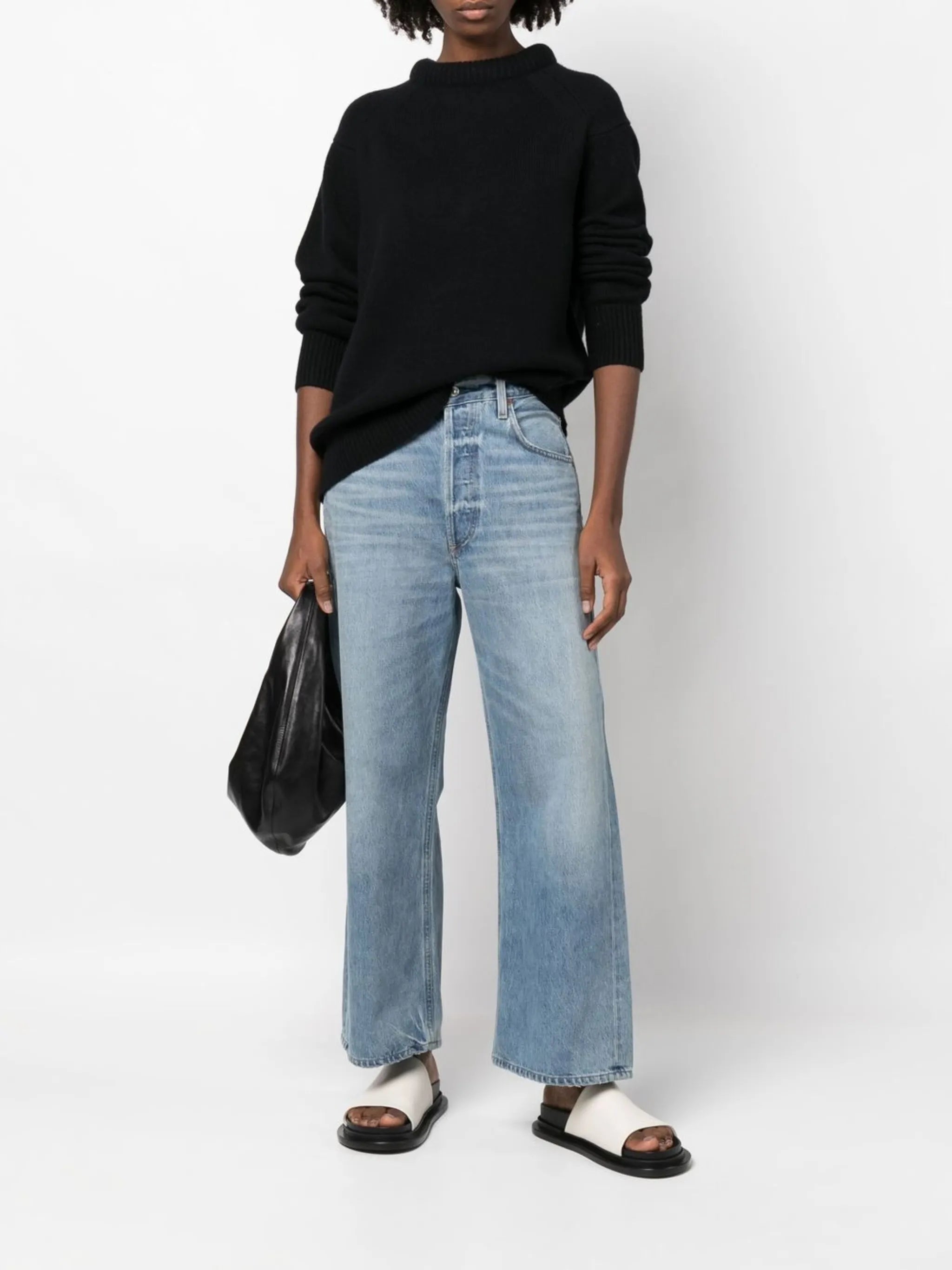 high-rise wide-leg jeans