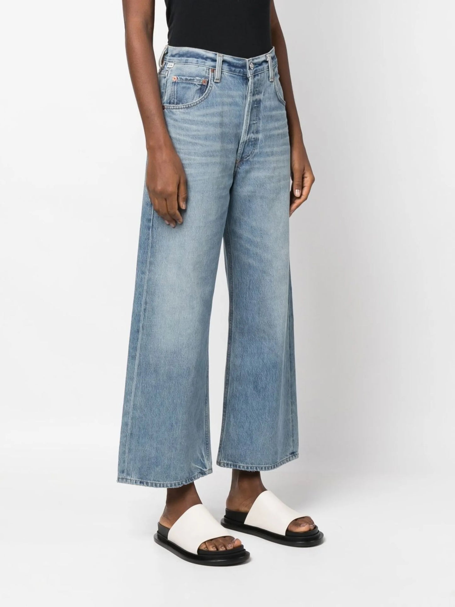 high-rise wide-leg jeans