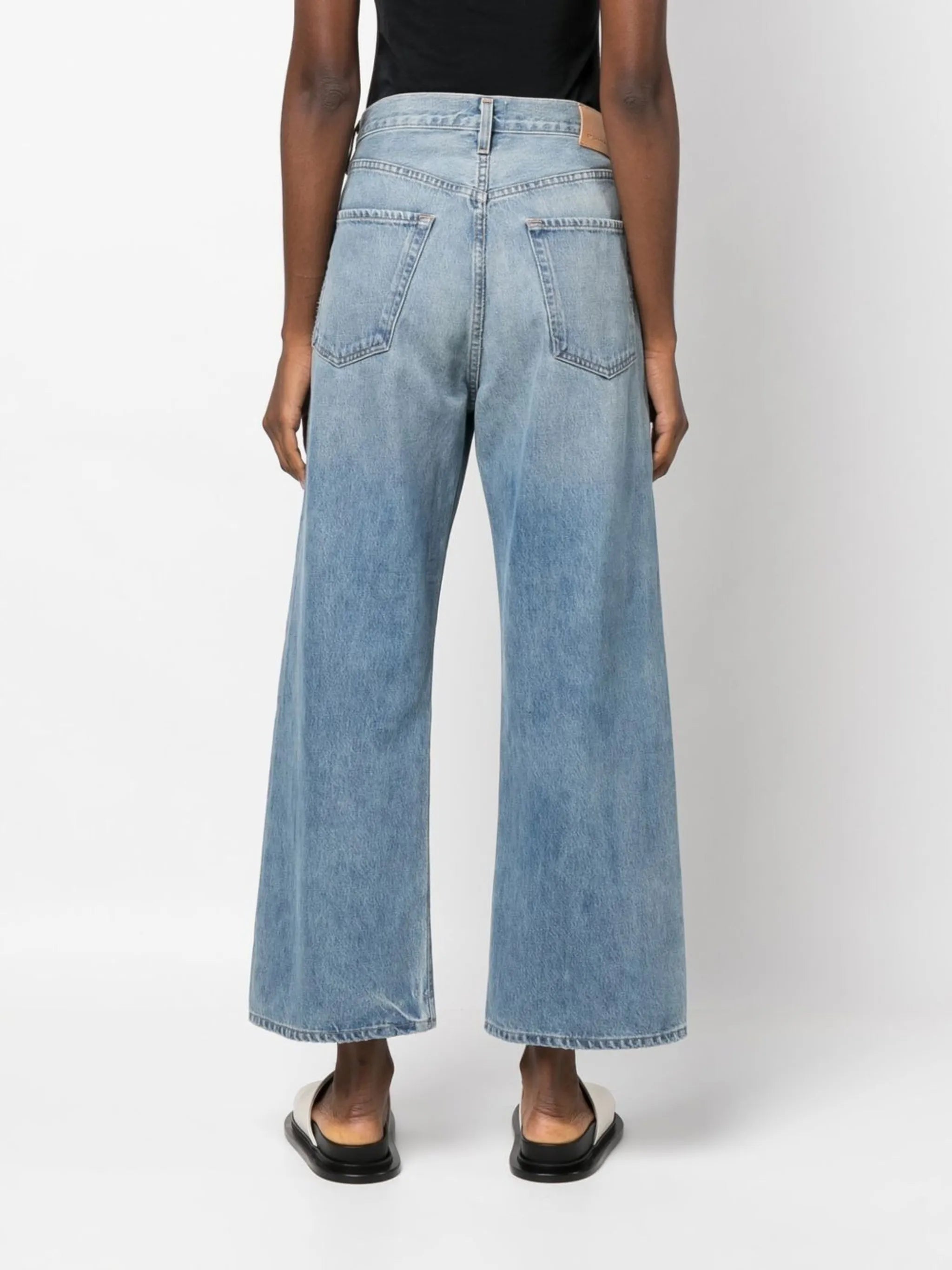 high-rise wide-leg jeans