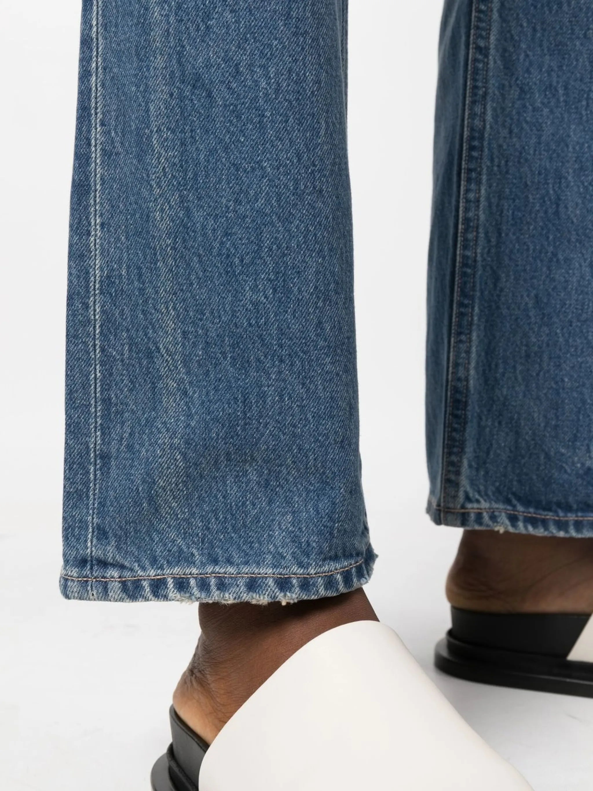 high-rise straight-leg jeans