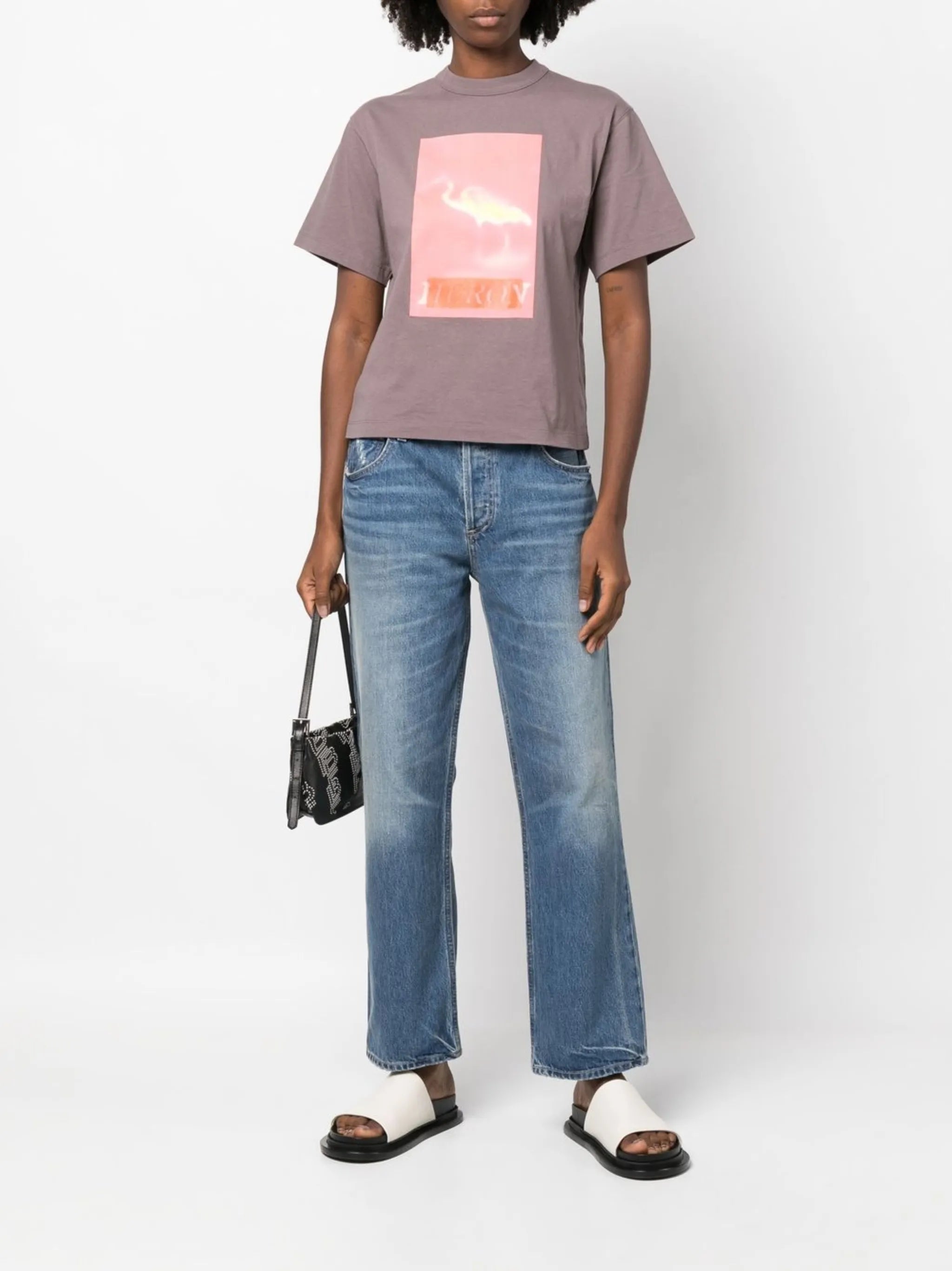 high-rise straight-leg jeans