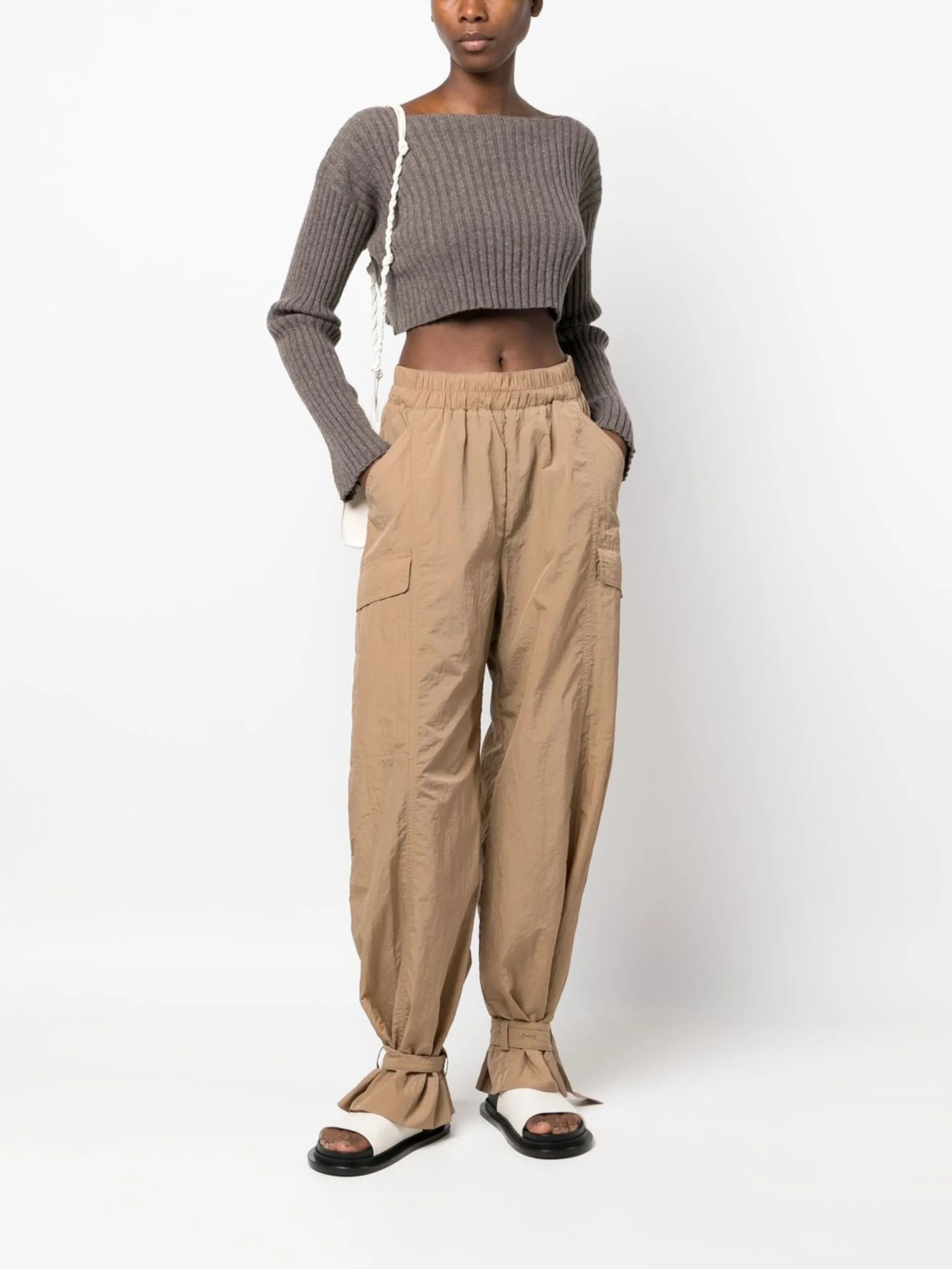 cropped ribbed jumper
