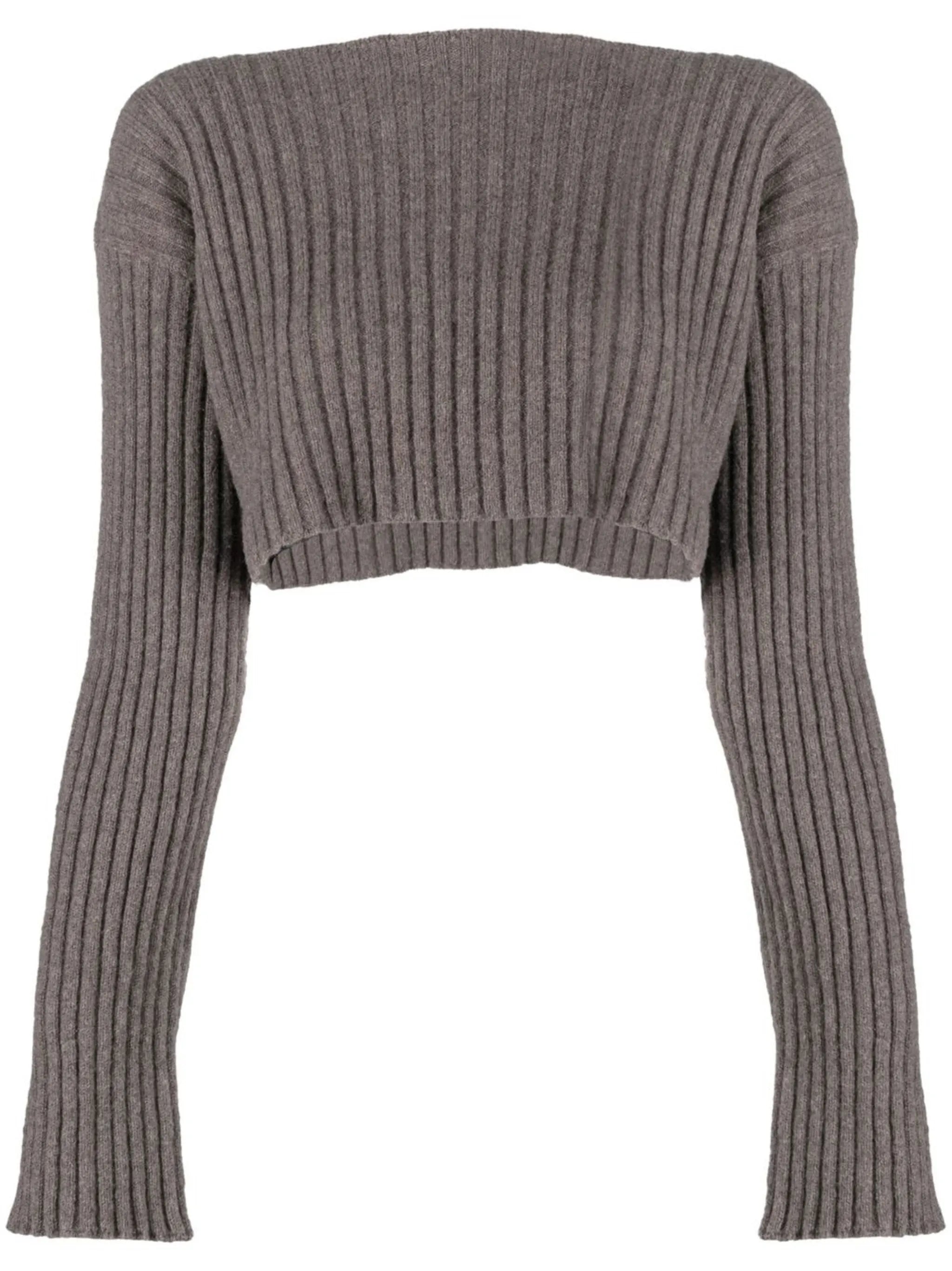 cropped ribbed jumper