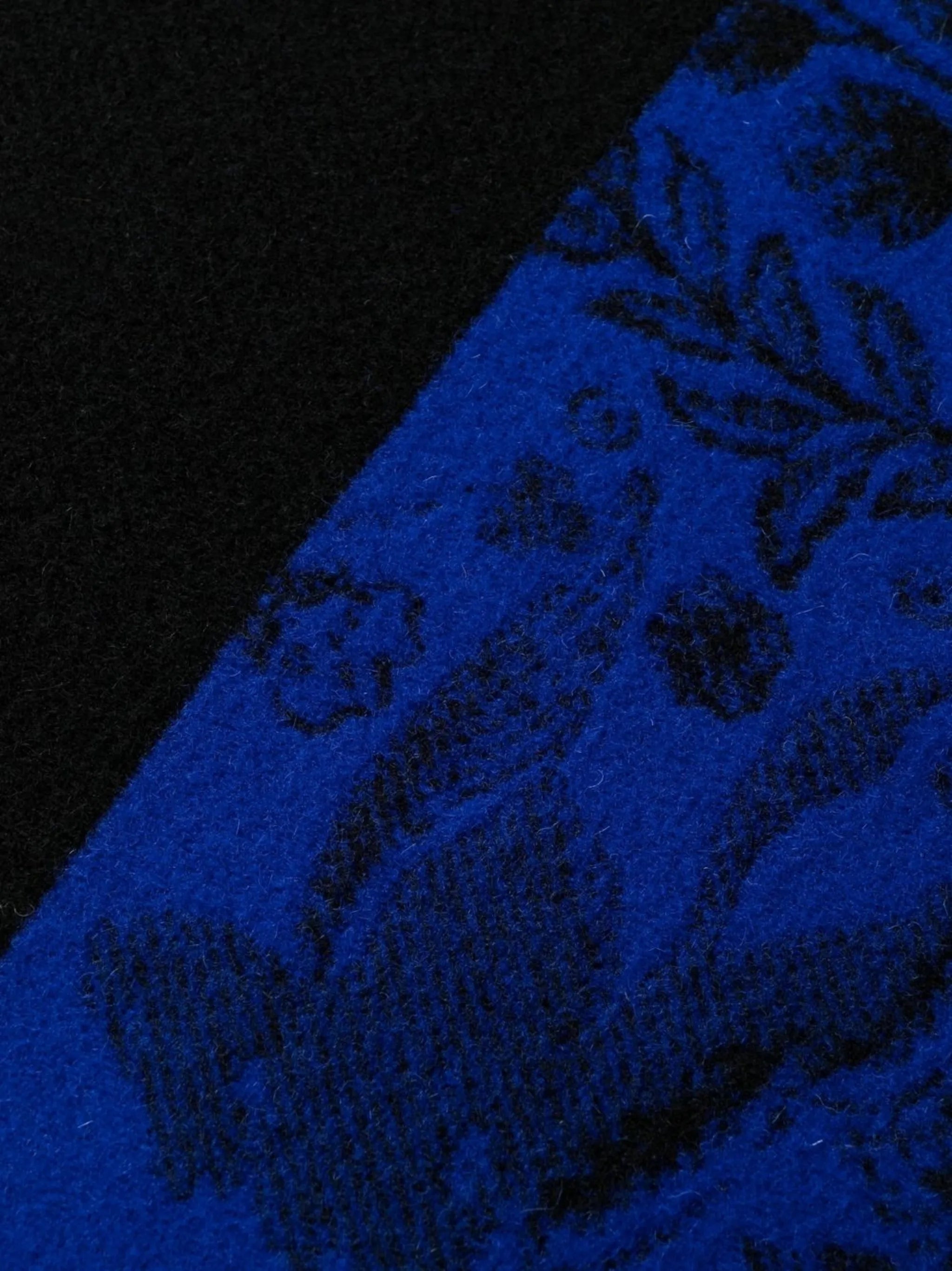 logo-jacquard virgin wool cape