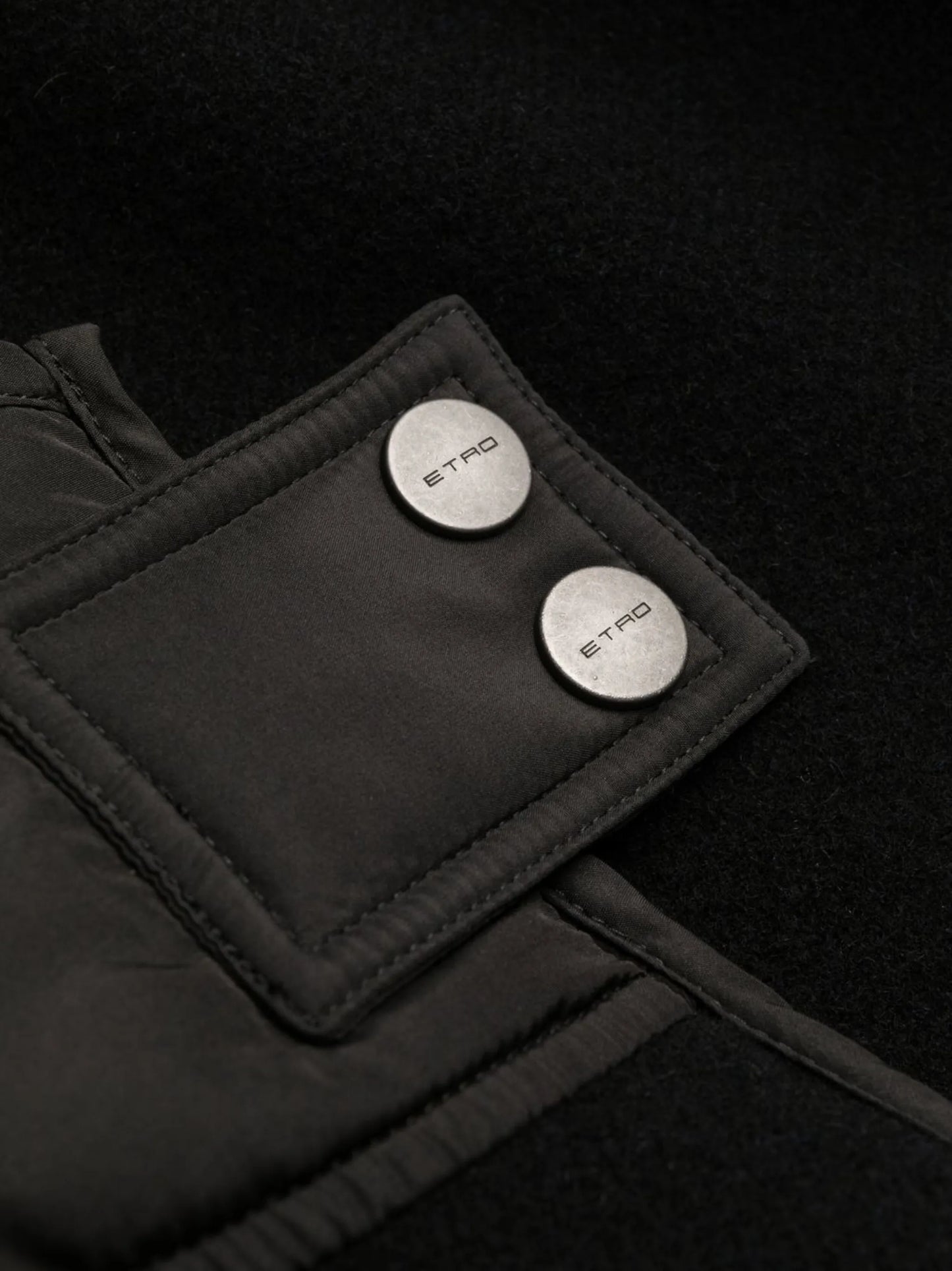 logo-jacquard virgin wool cape