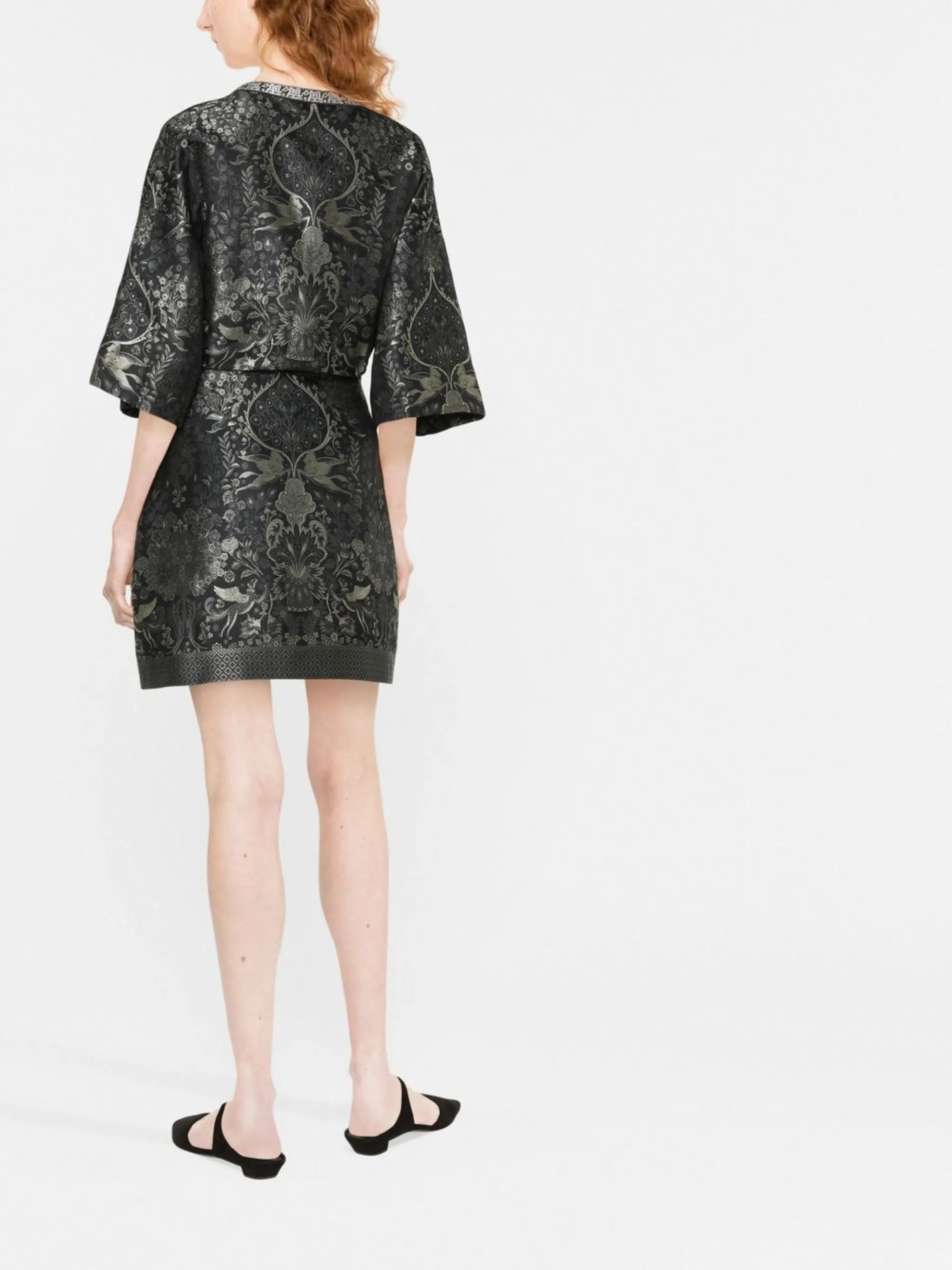 patterned jacquard shift dress