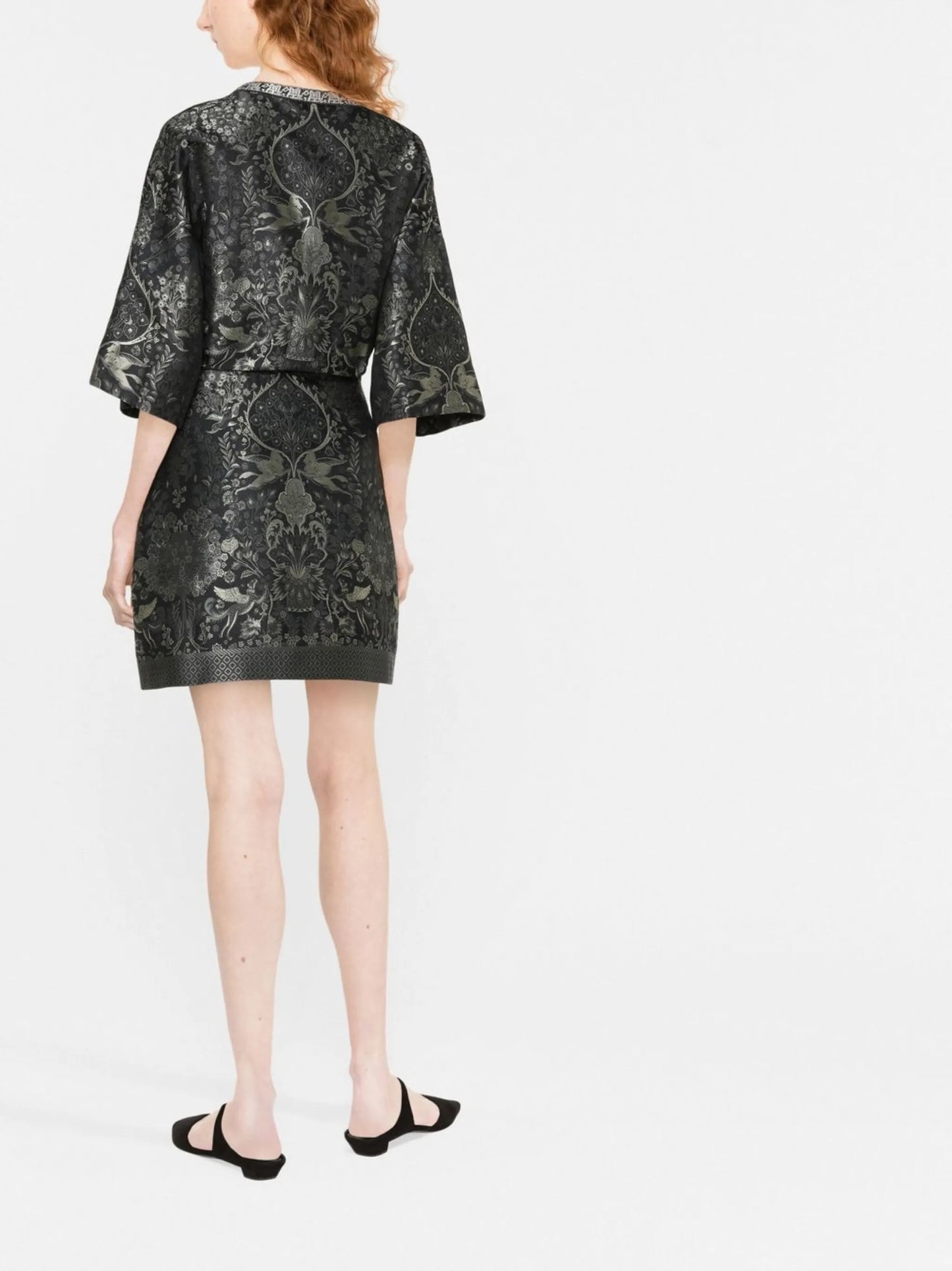 patterned jacquard shift dress