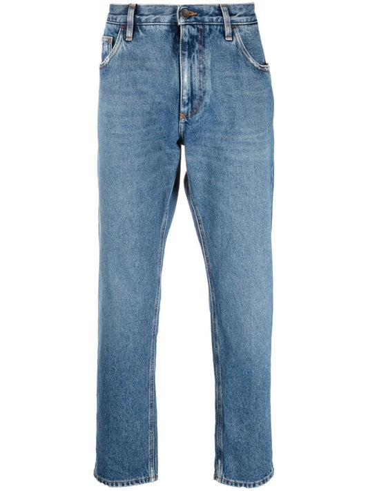 distressed cropped jeans