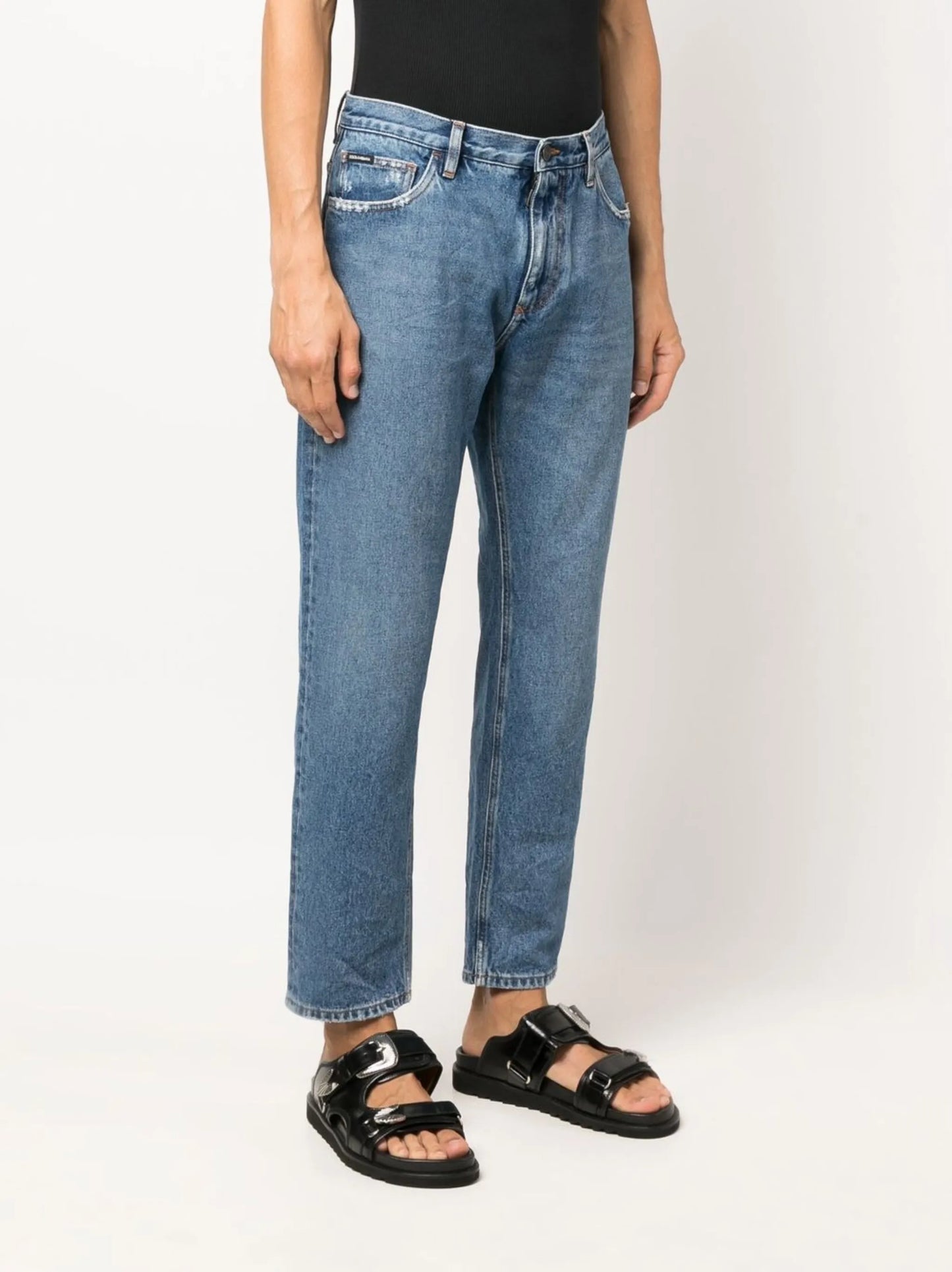 distressed cropped jeans