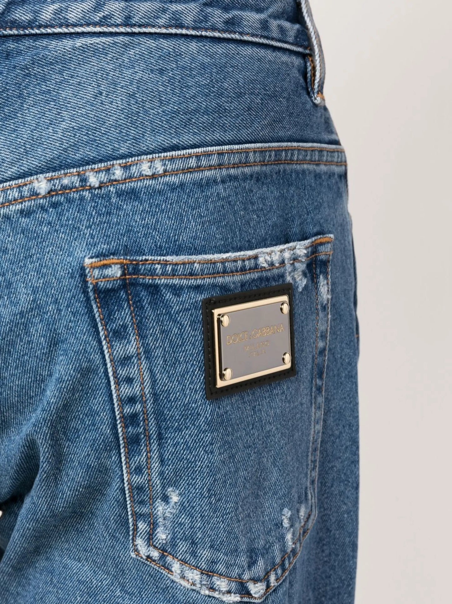 distressed cropped jeans