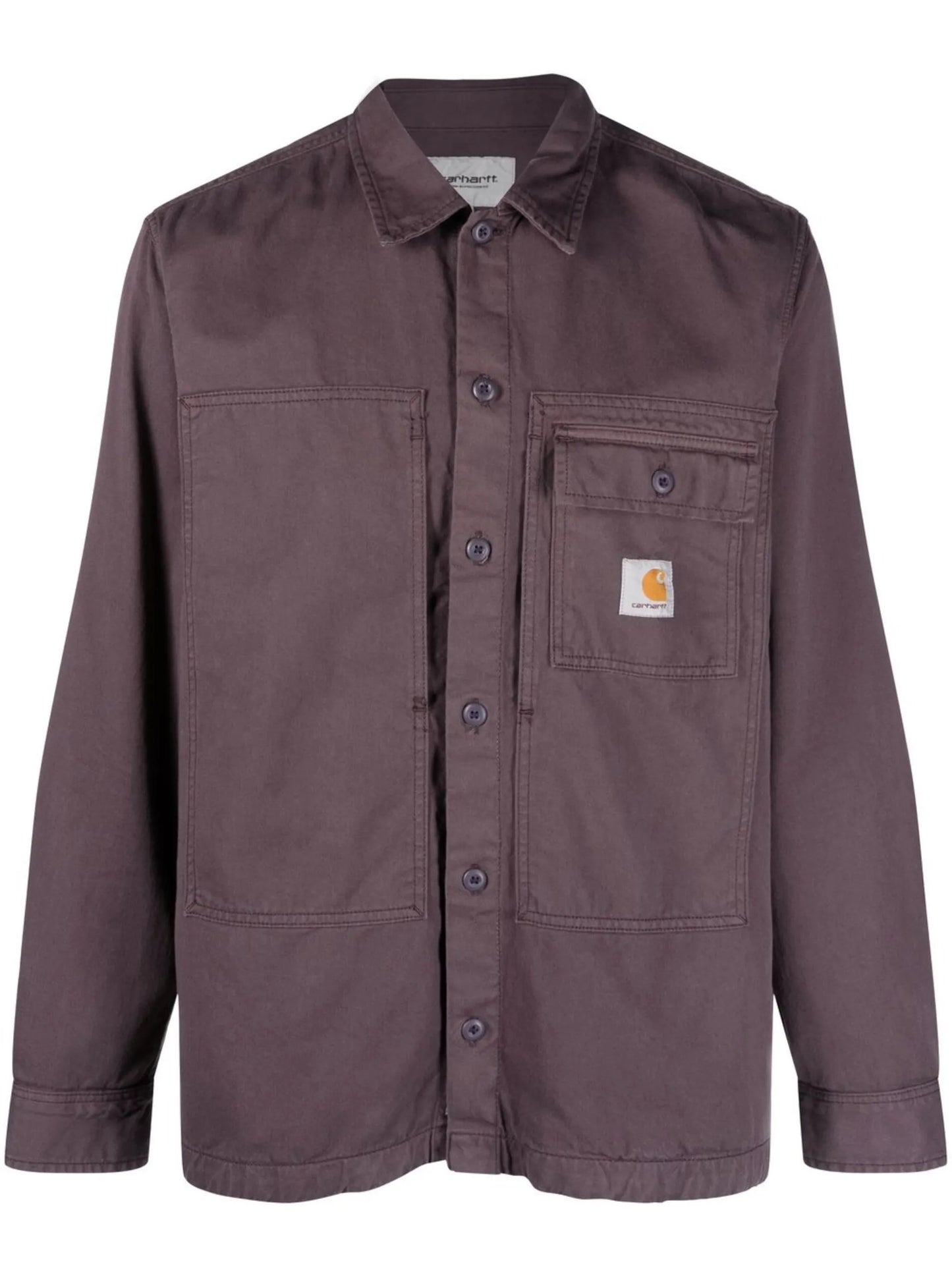 logo-patch button-up shirt