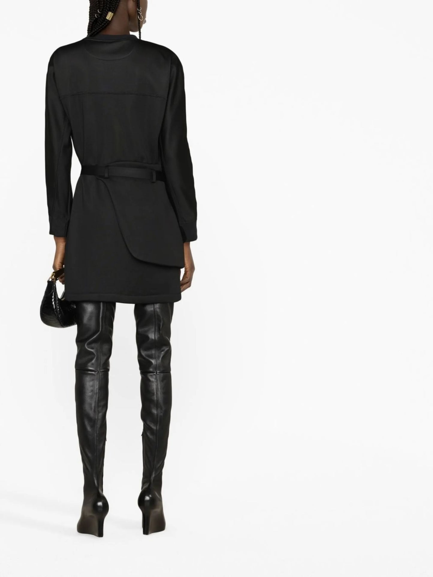 belted sweatshirt dress