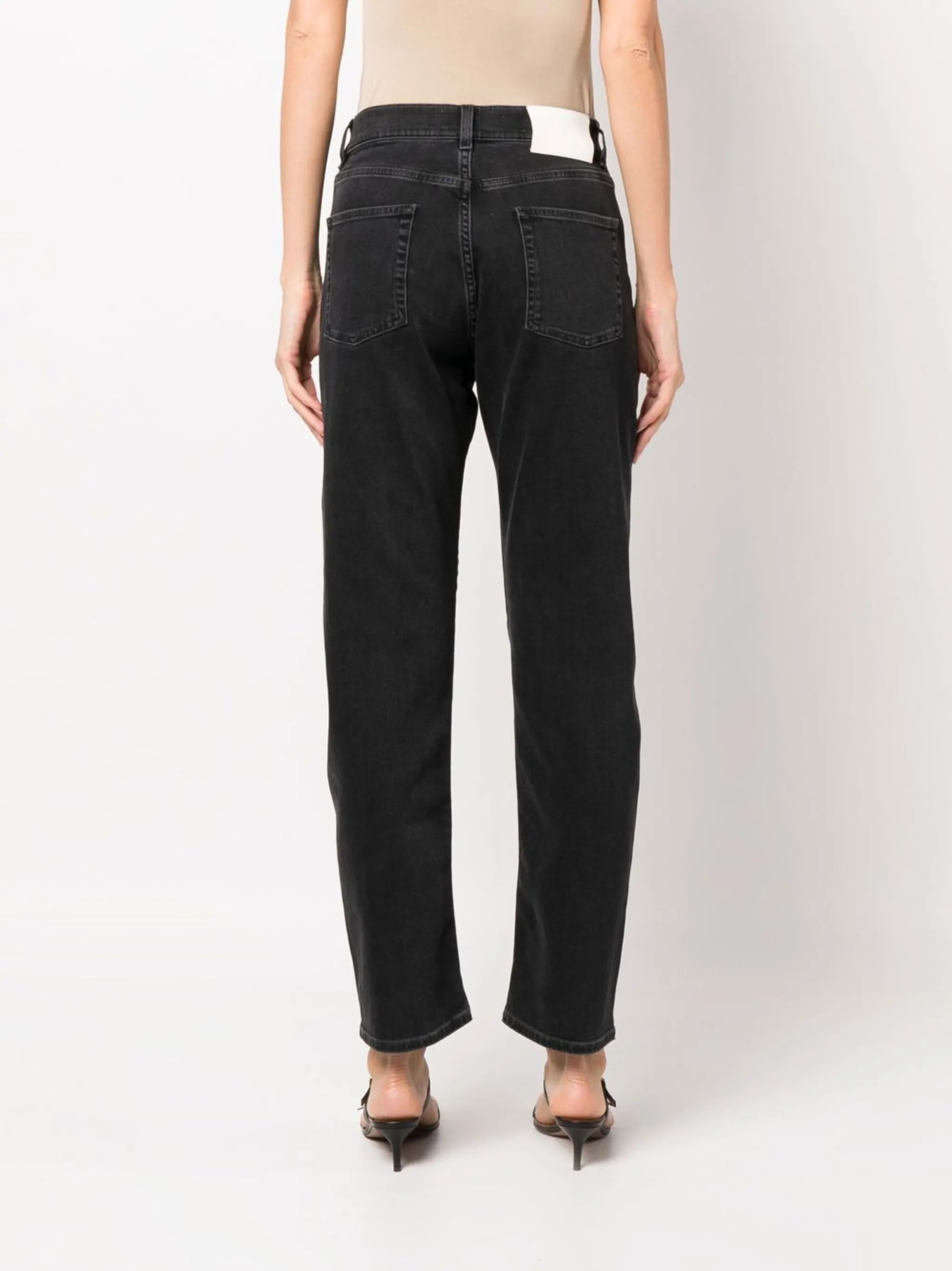 high-rise straight-leg jeans